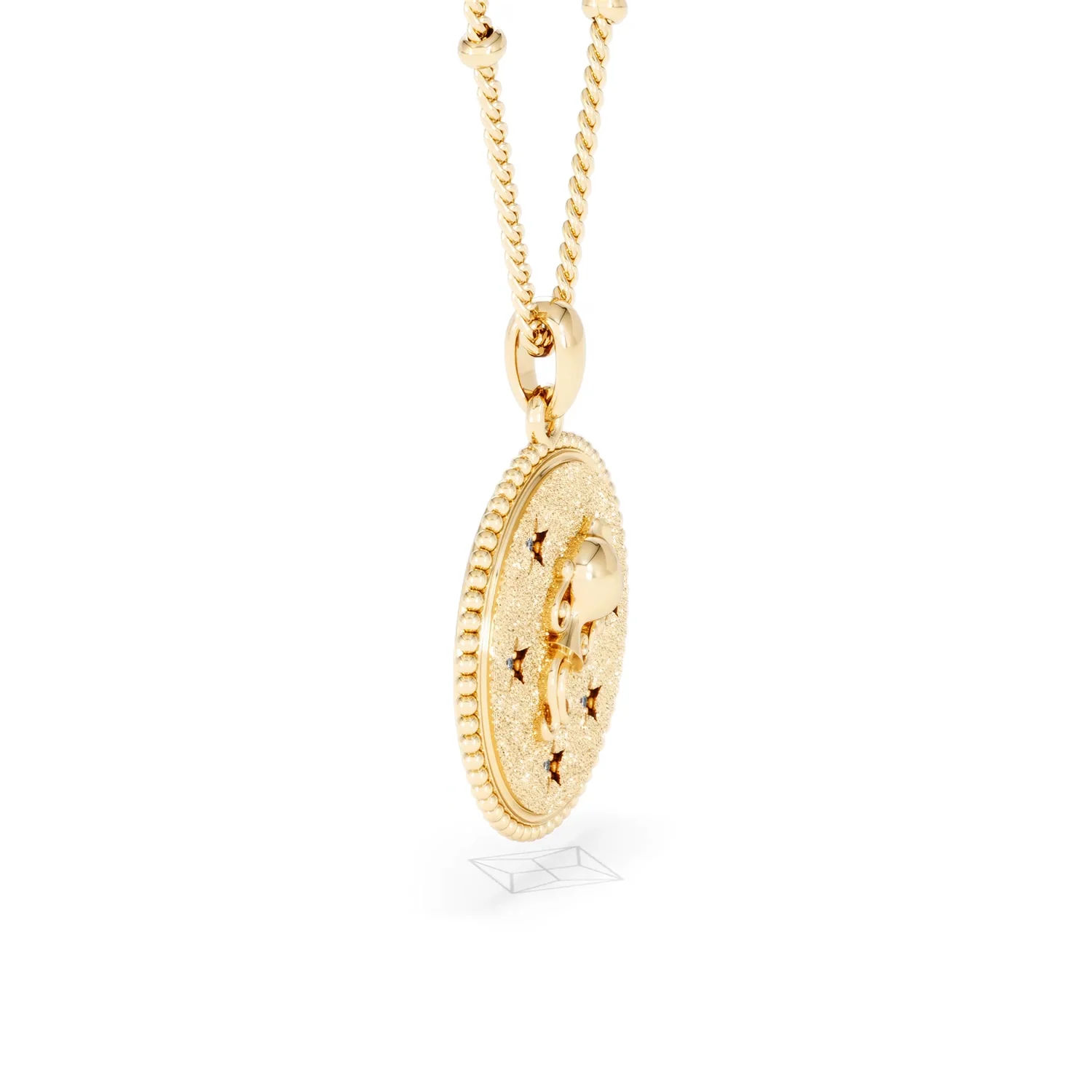 Zodiac Aquarius Necklace Medallion Lab Grown 0.02ct in 18K Gold Vermeil - Image 24