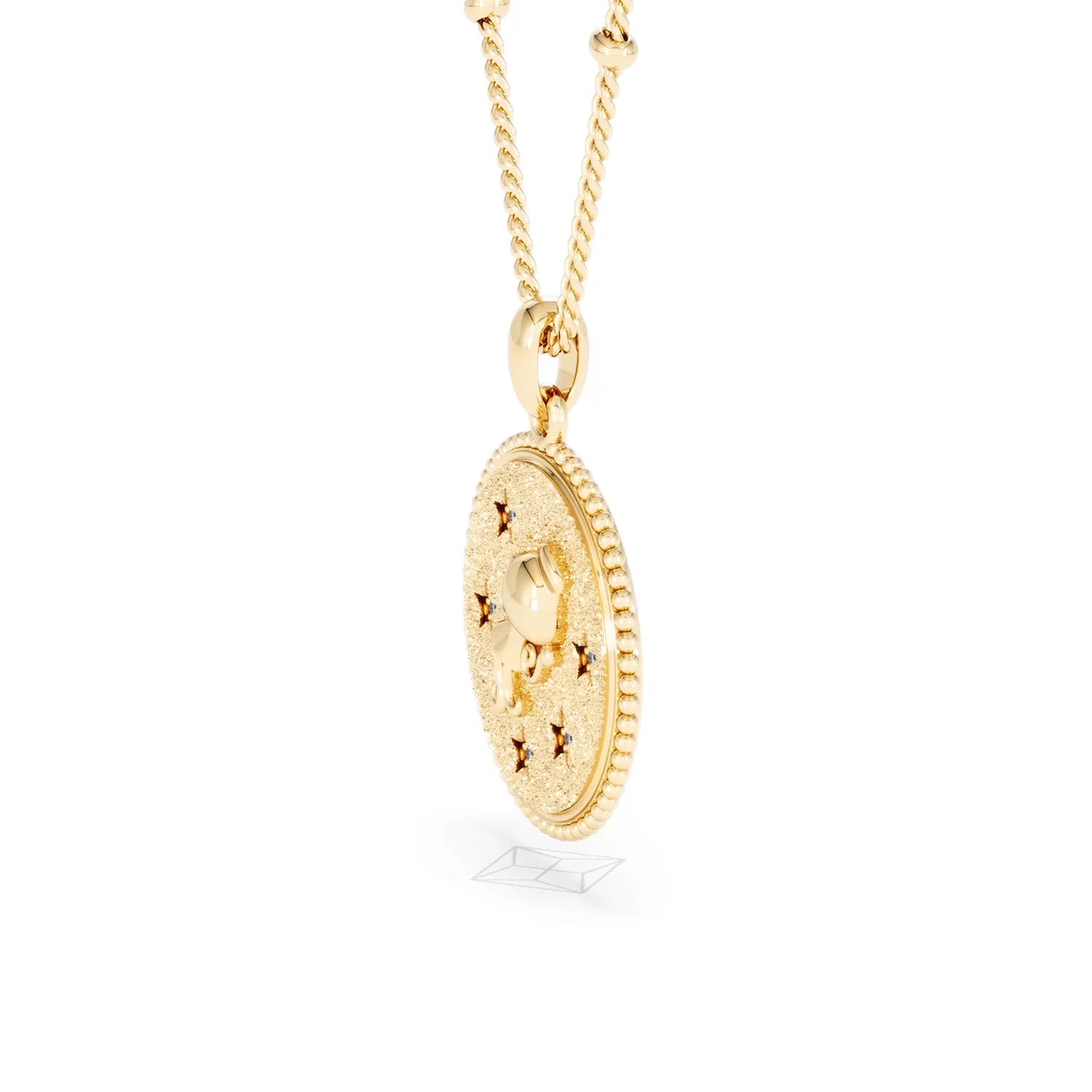 Zodiac Aquarius Necklace Medallion Lab Grown 0.02ct in 18K Gold Vermeil - Image 74