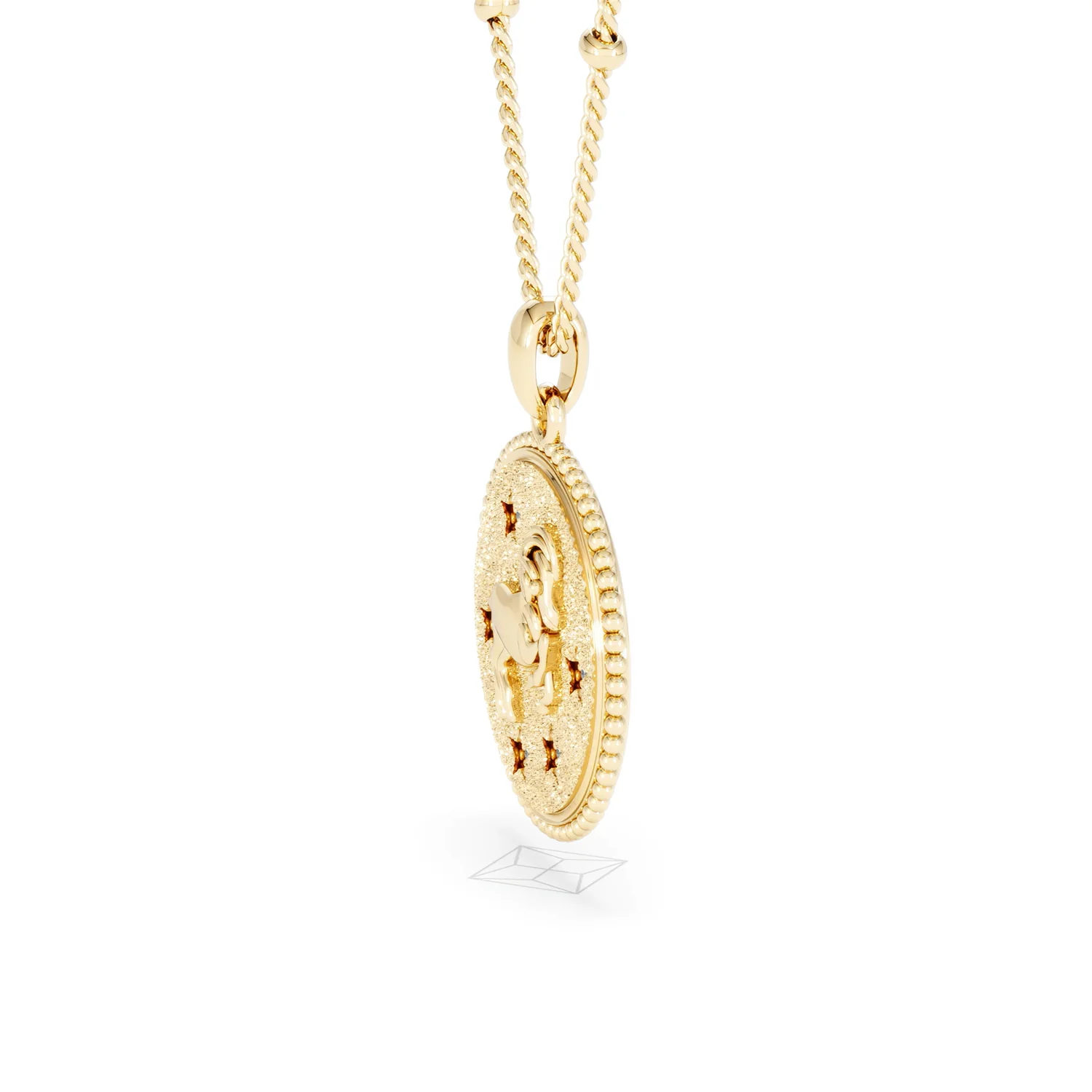 Zodiac Aries Necklace Medallion Lab Grown 0.02ct in 18K Gold Vermeil - Image 73