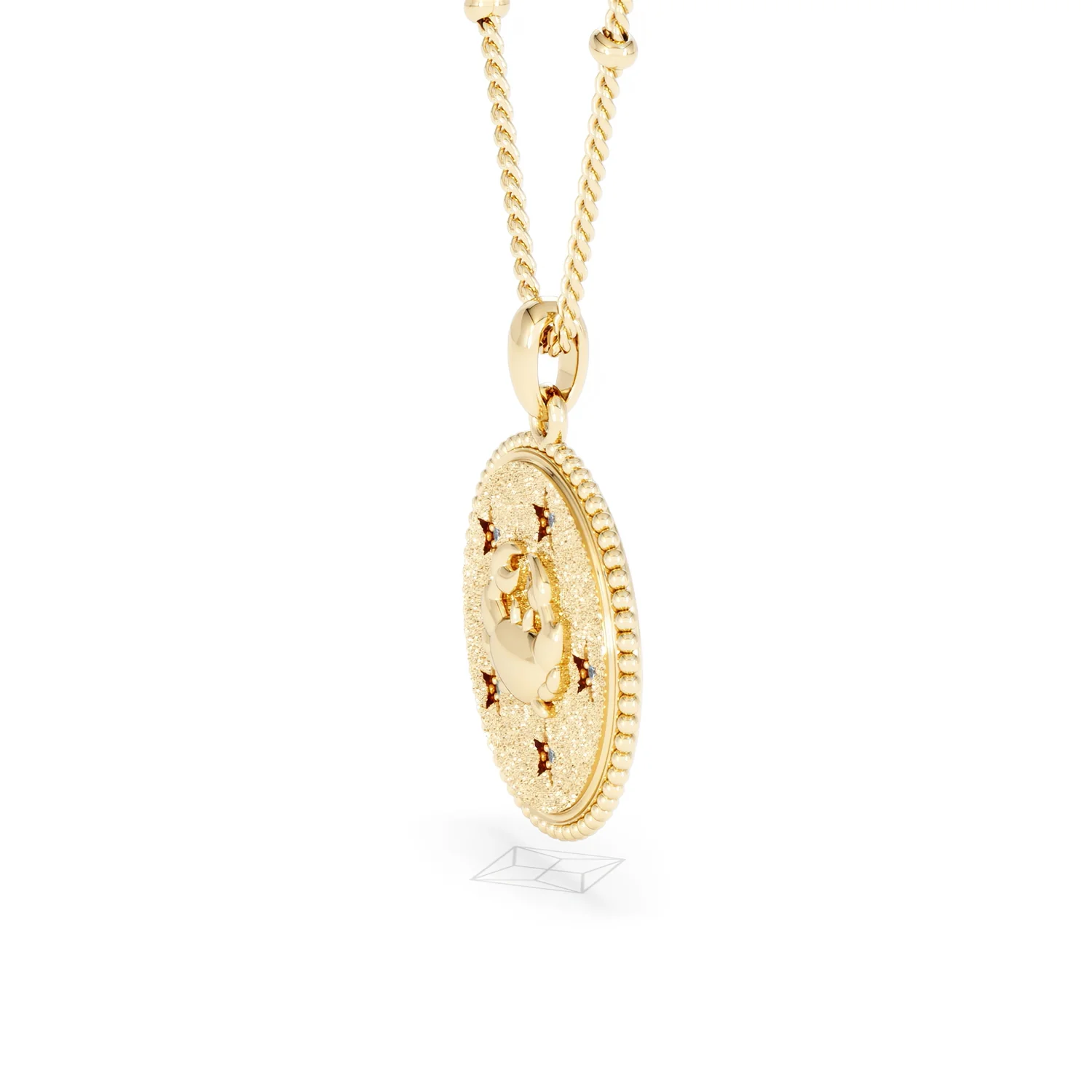 Zodiac Cancer Necklace Medallion Lab Grown 0.02ct in 18K Gold Vermeil - Image 74
