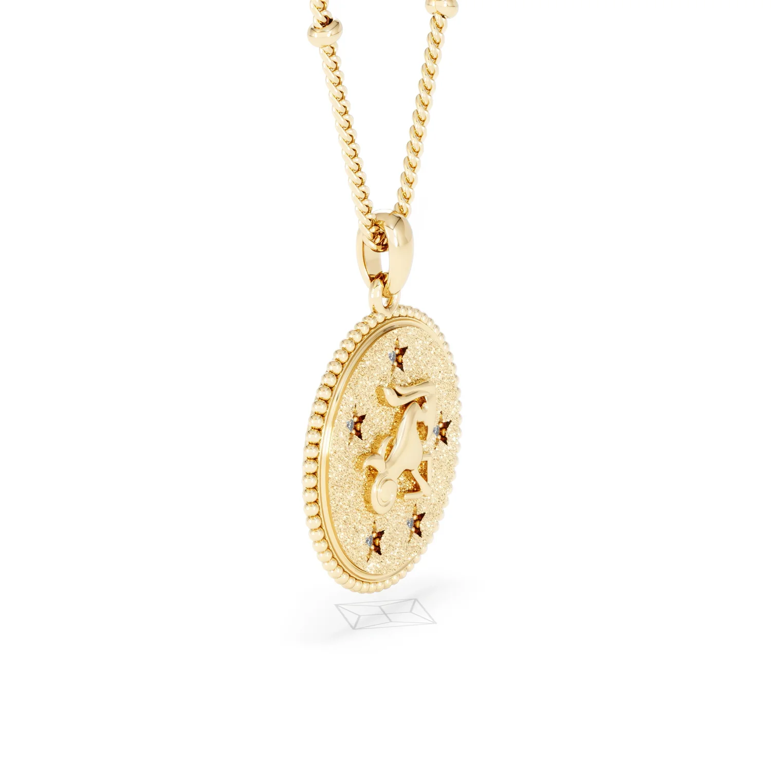 Zodiac Capricorn Necklace Medallion Lab Grown 0.02ct in 18K Gold Vermeil - Image 22