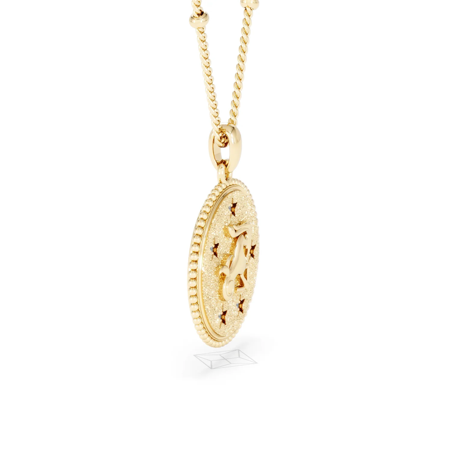 Zodiac Capricorn Necklace Medallion Lab Grown 0.02ct in 18K Gold Vermeil - Image 24