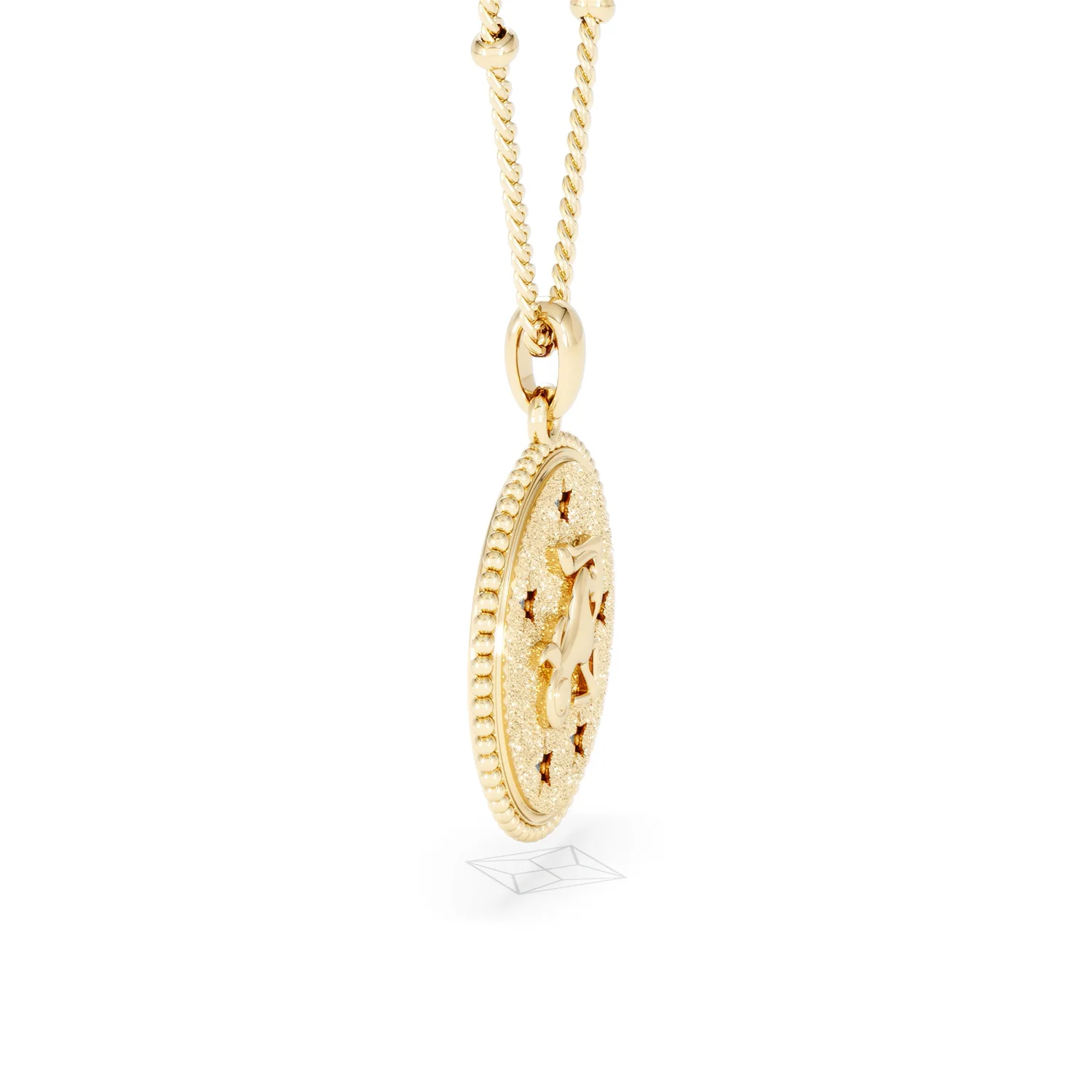 Zodiac Capricorn Necklace Medallion Lab Grown 0.02ct in 18K Gold Vermeil - Image 25