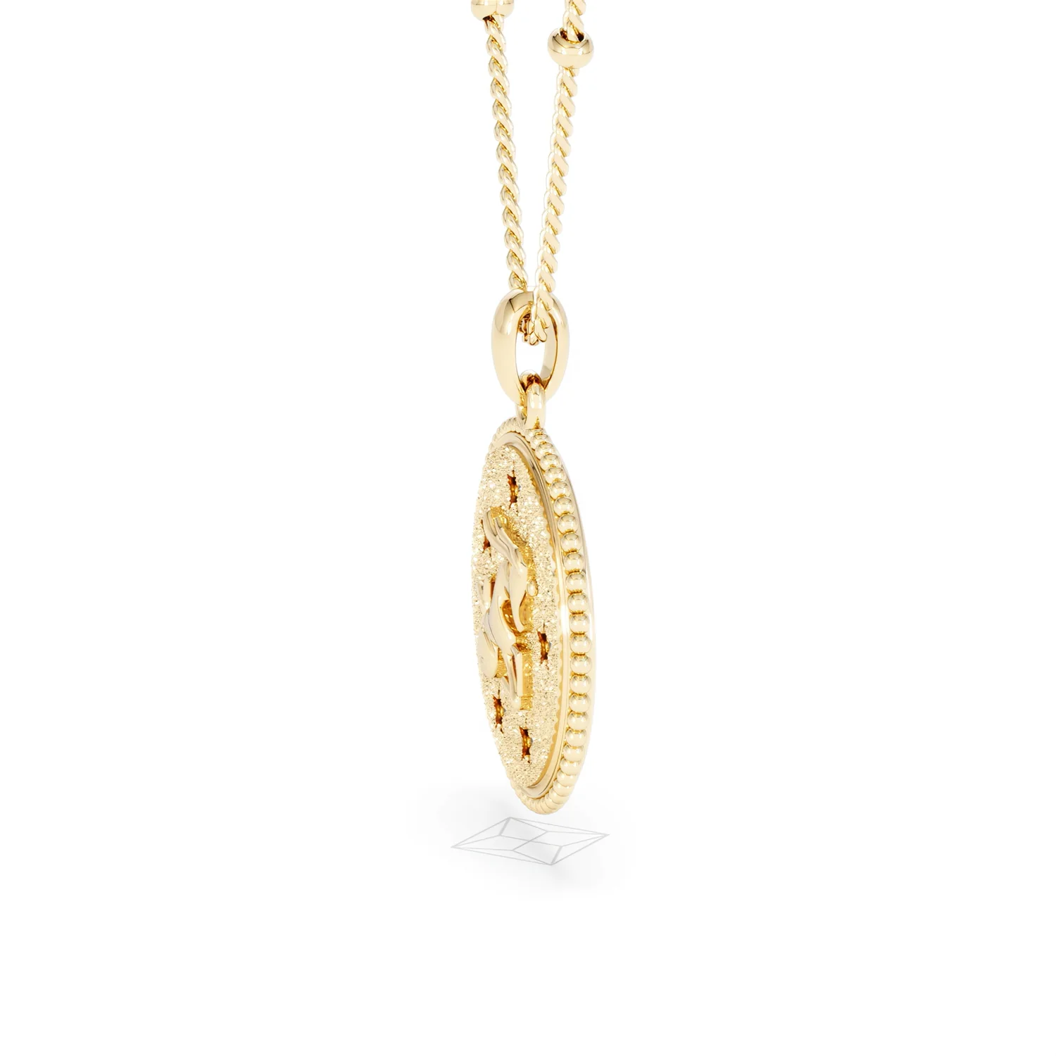 Zodiac Capricorn Necklace Medallion Lab Grown 0.02ct in 18K Gold Vermeil - Image 72