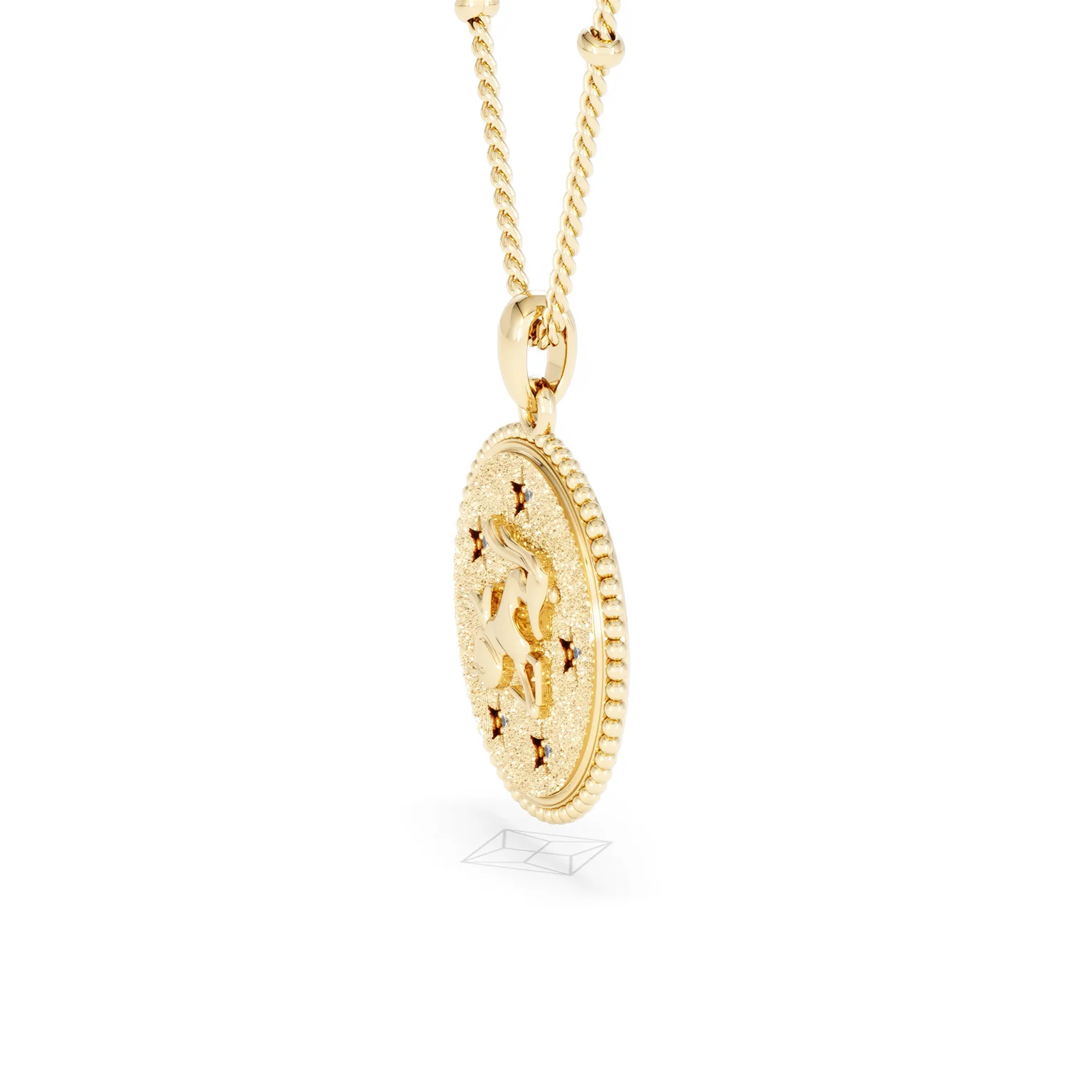 Zodiac Capricorn Necklace Medallion Lab Grown 0.02ct in 18K Gold Vermeil - Image 74
