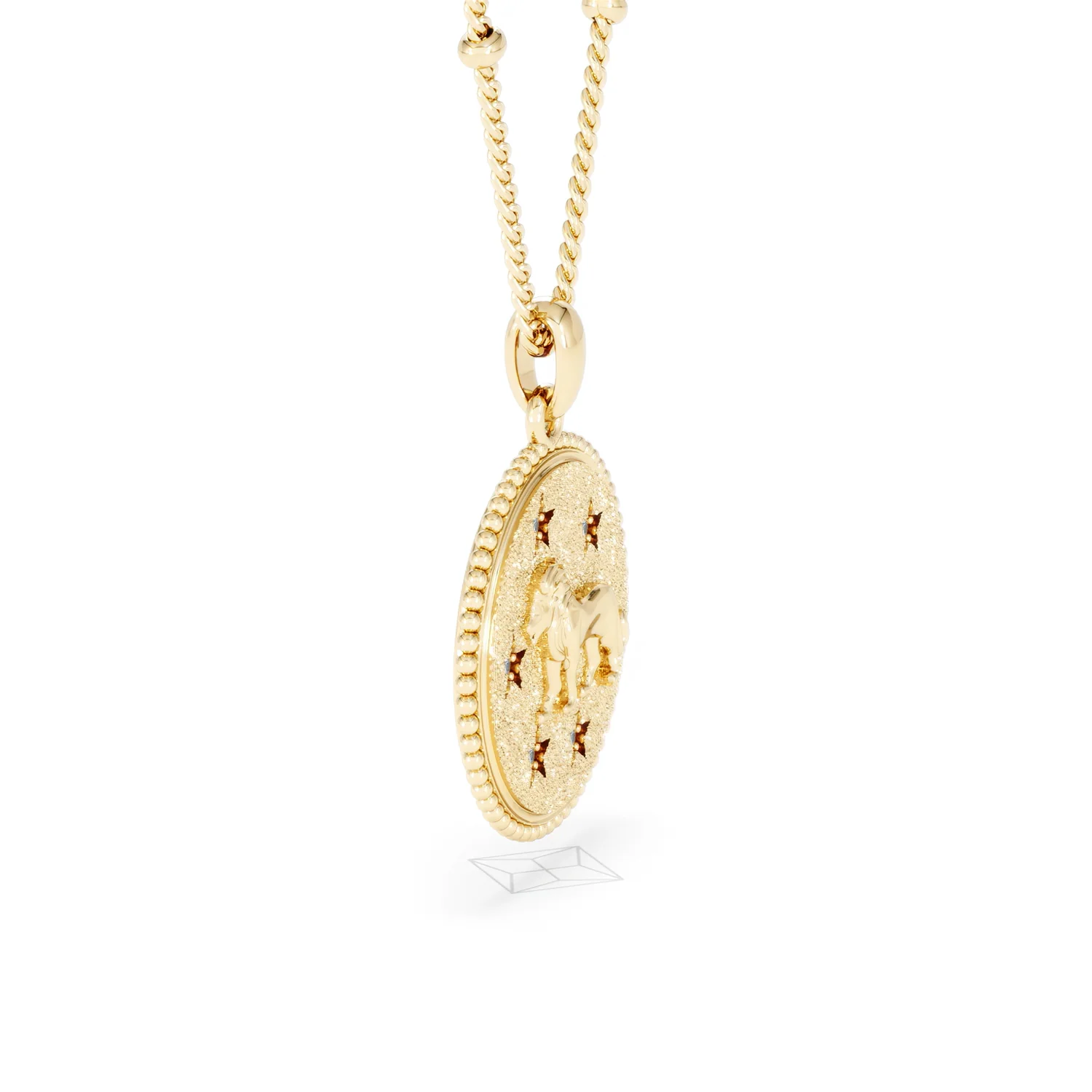 Zodiac Leo Necklace Medallion Lab Grown 0.02ct in 18K Gold Vermeil - Image 24