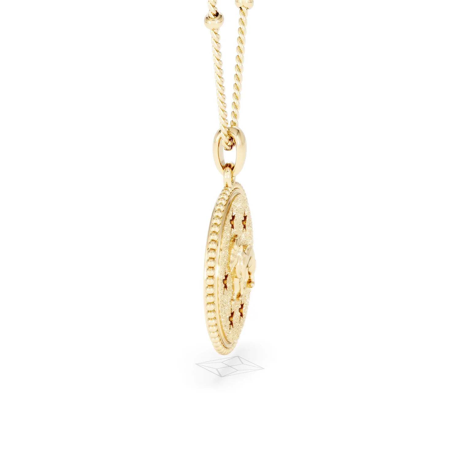 Zodiac Leo Necklace Medallion Lab Grown 0.02ct in 18K Gold Vermeil - Image 26