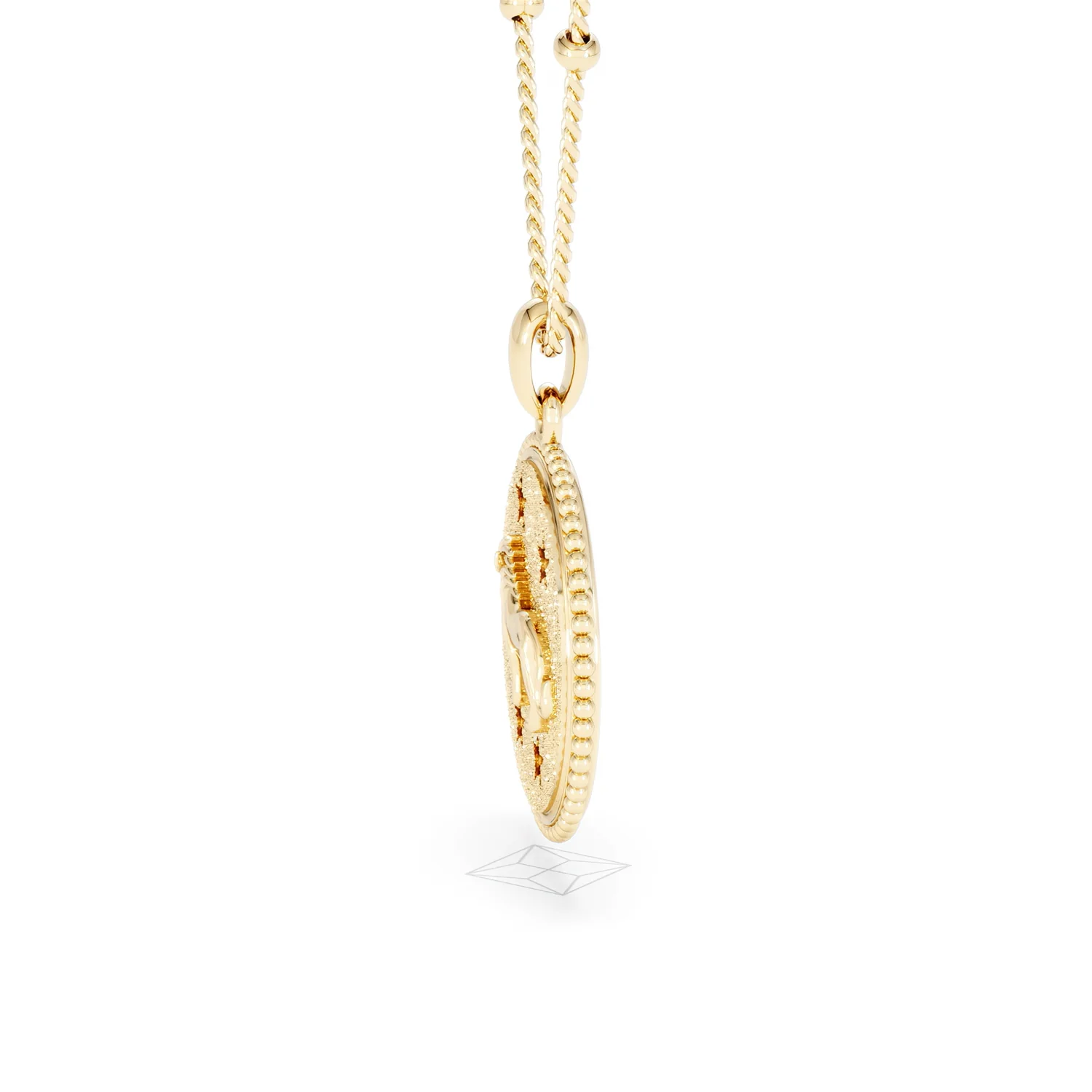 Zodiac Leo Necklace Medallion Lab Grown 0.02ct in 18K Gold Vermeil - Image 71
