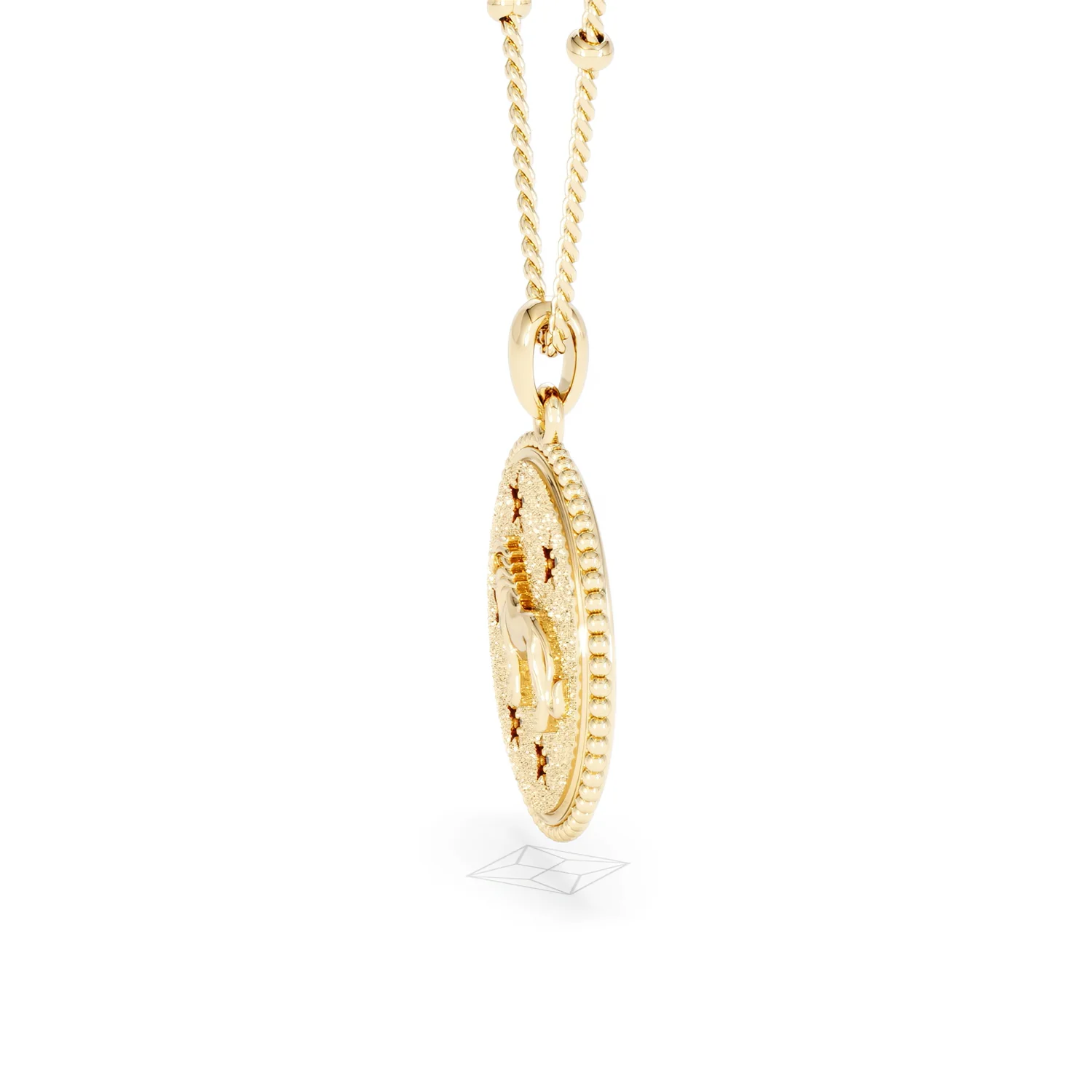 Zodiac Leo Necklace Medallion Lab Grown 0.02ct in 18K Gold Vermeil - Image 72