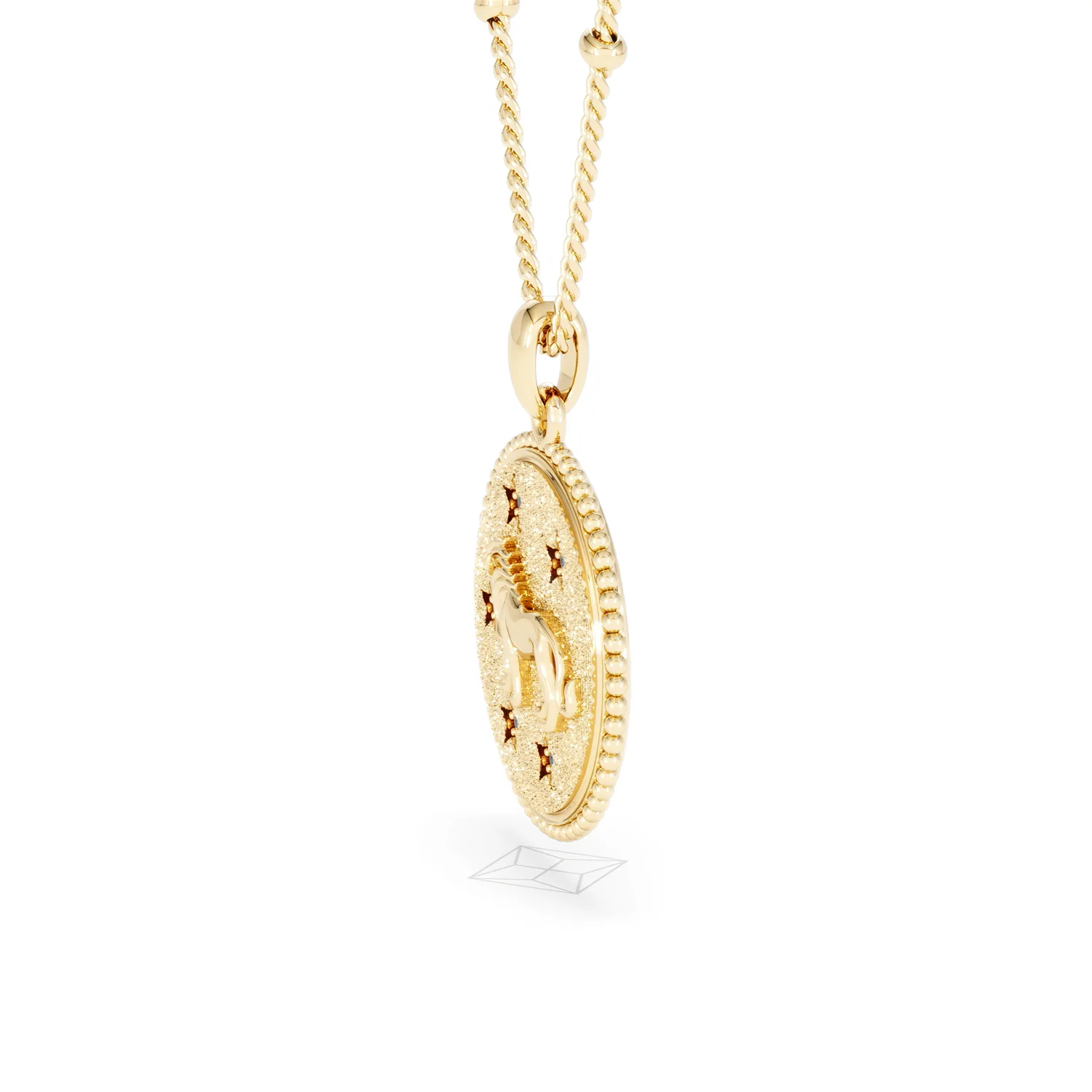 Zodiac Leo Necklace Medallion Lab Grown 0.02ct in 18K Gold Vermeil - Image 73