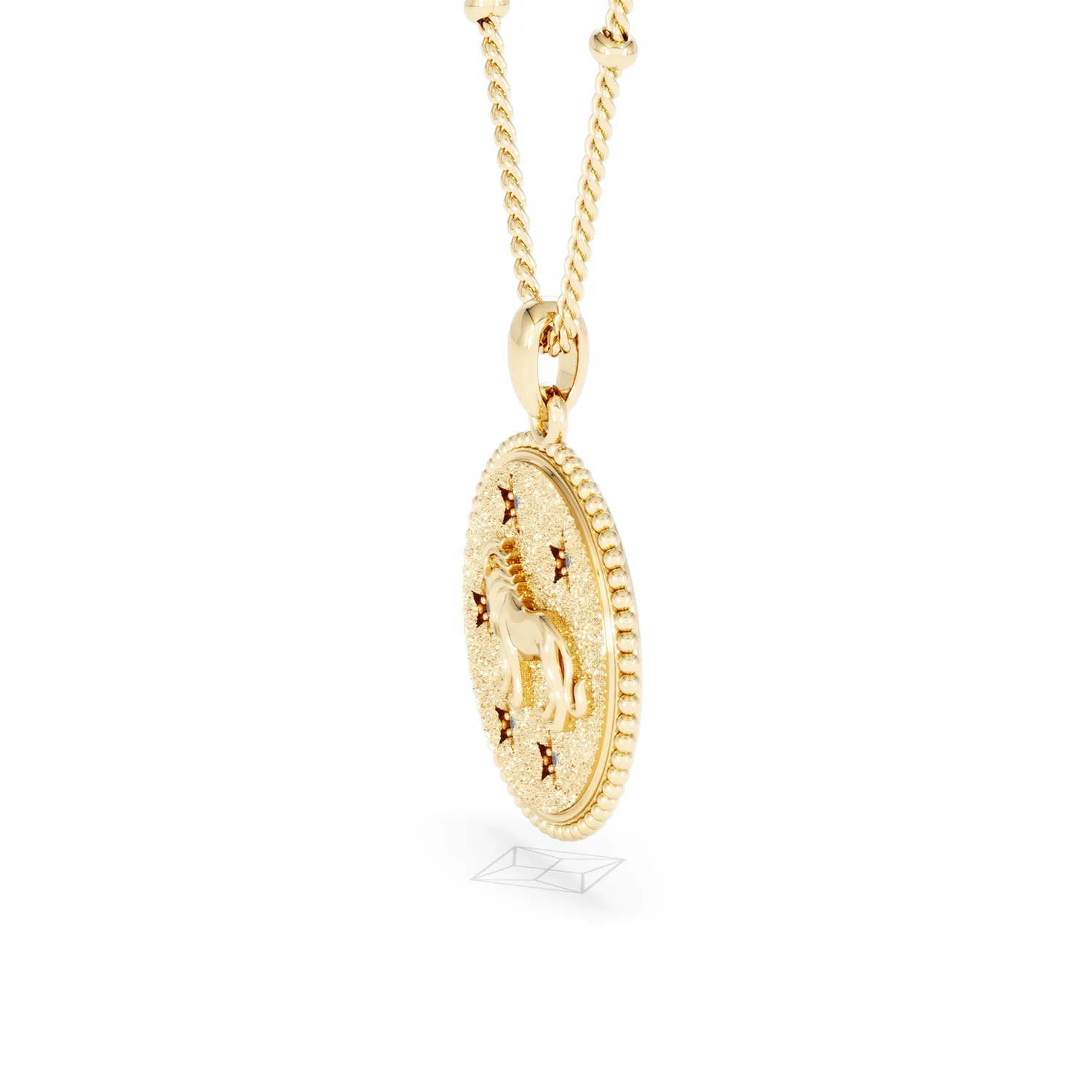 Zodiac Leo Necklace Medallion Lab Grown 0.02ct in 18K Gold Vermeil - Image 74