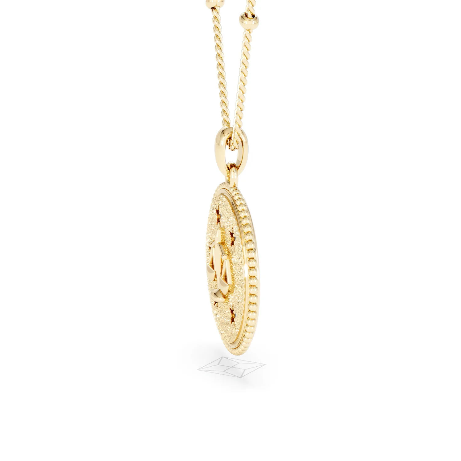 Zodiac Libra Necklace Medallion Lab Grown 0.02ct in 18K Gold Vermeil - Image 72