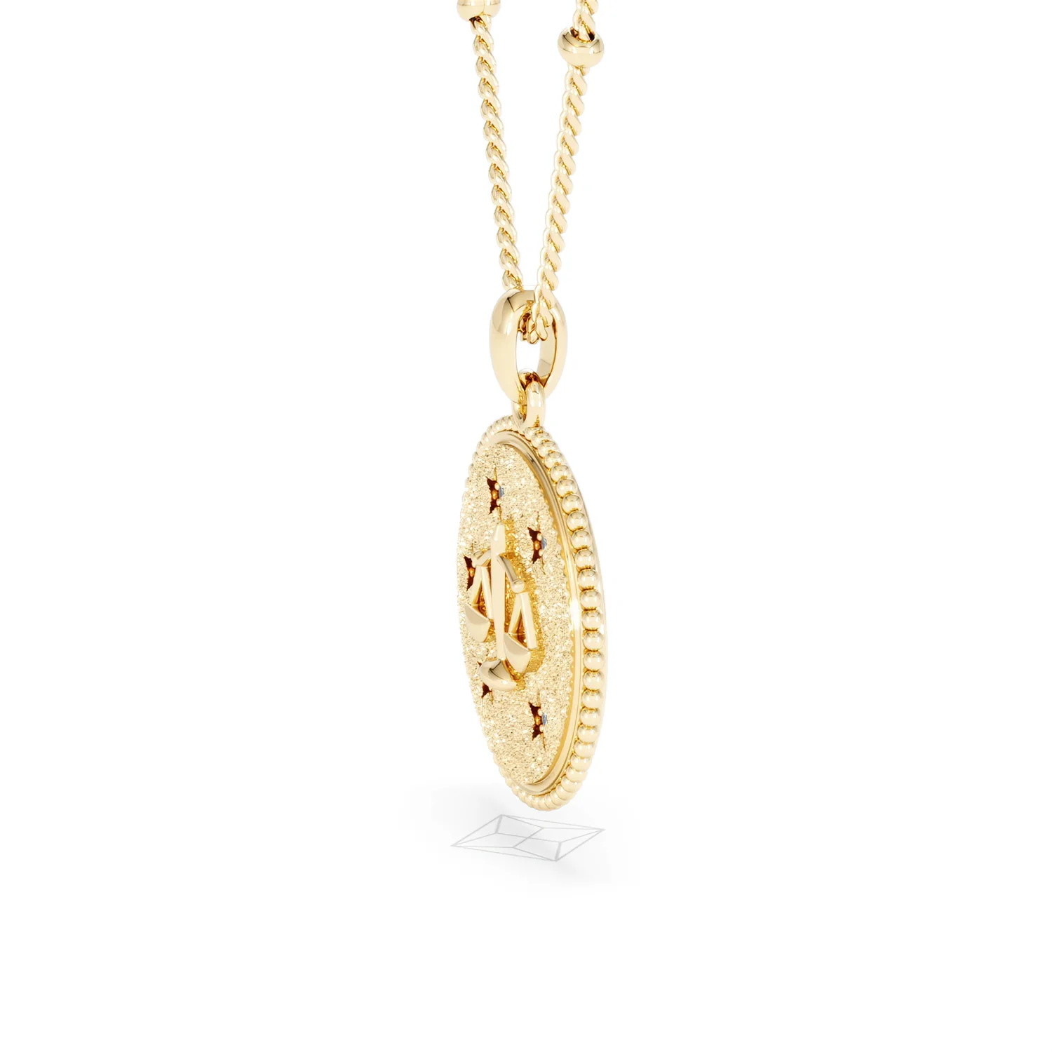 Zodiac Libra Necklace Medallion Lab Grown 0.02ct in 18K Gold Vermeil - Image 73