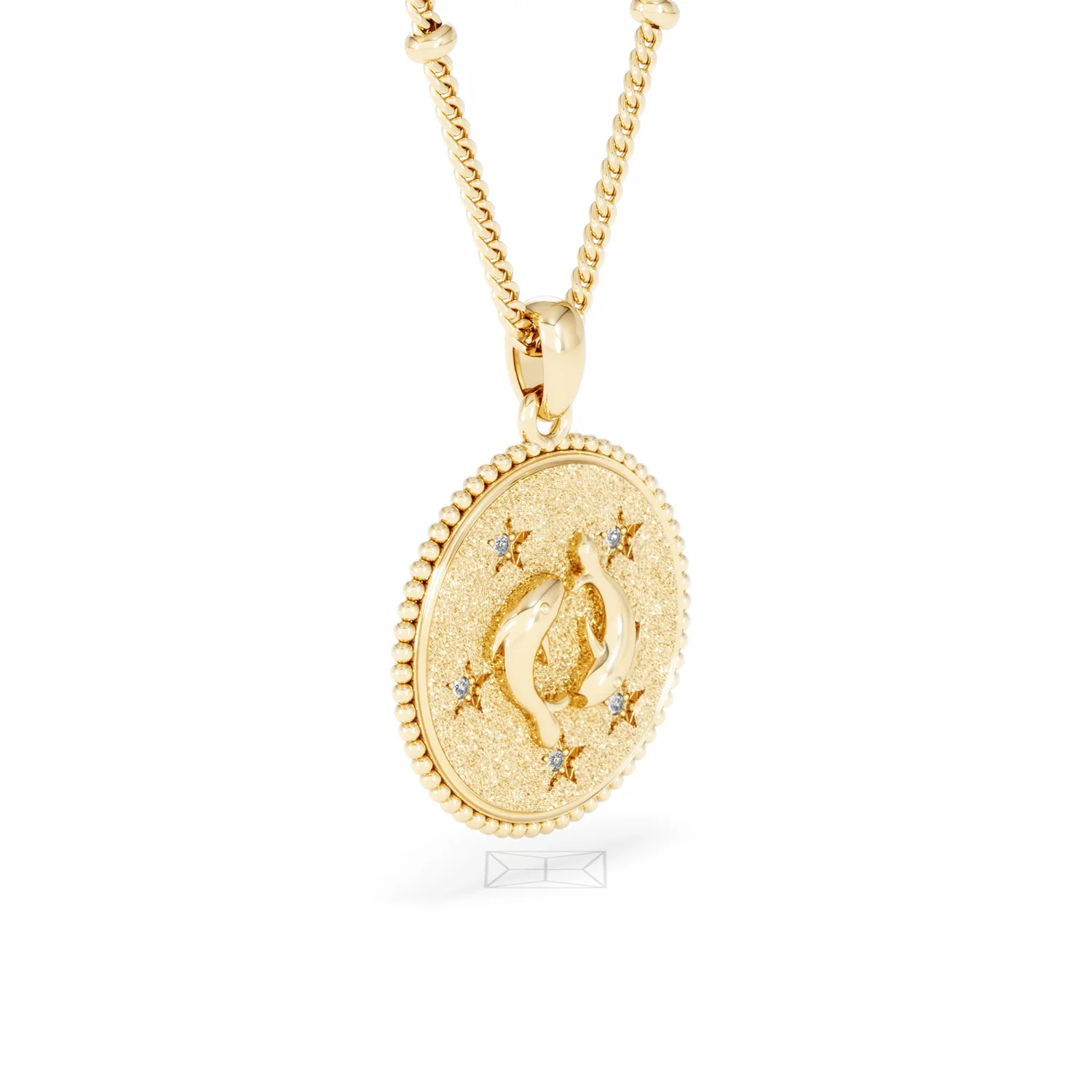 Zodiac Pisces Necklace Medallion Lab Grown 0.02ct in 18K Gold Vermeil - Image 20