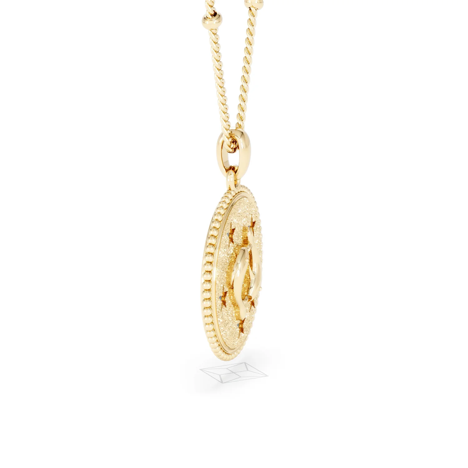 Zodiac Pisces Necklace Medallion Lab Grown 0.02ct in 18K Gold Vermeil - Image 26