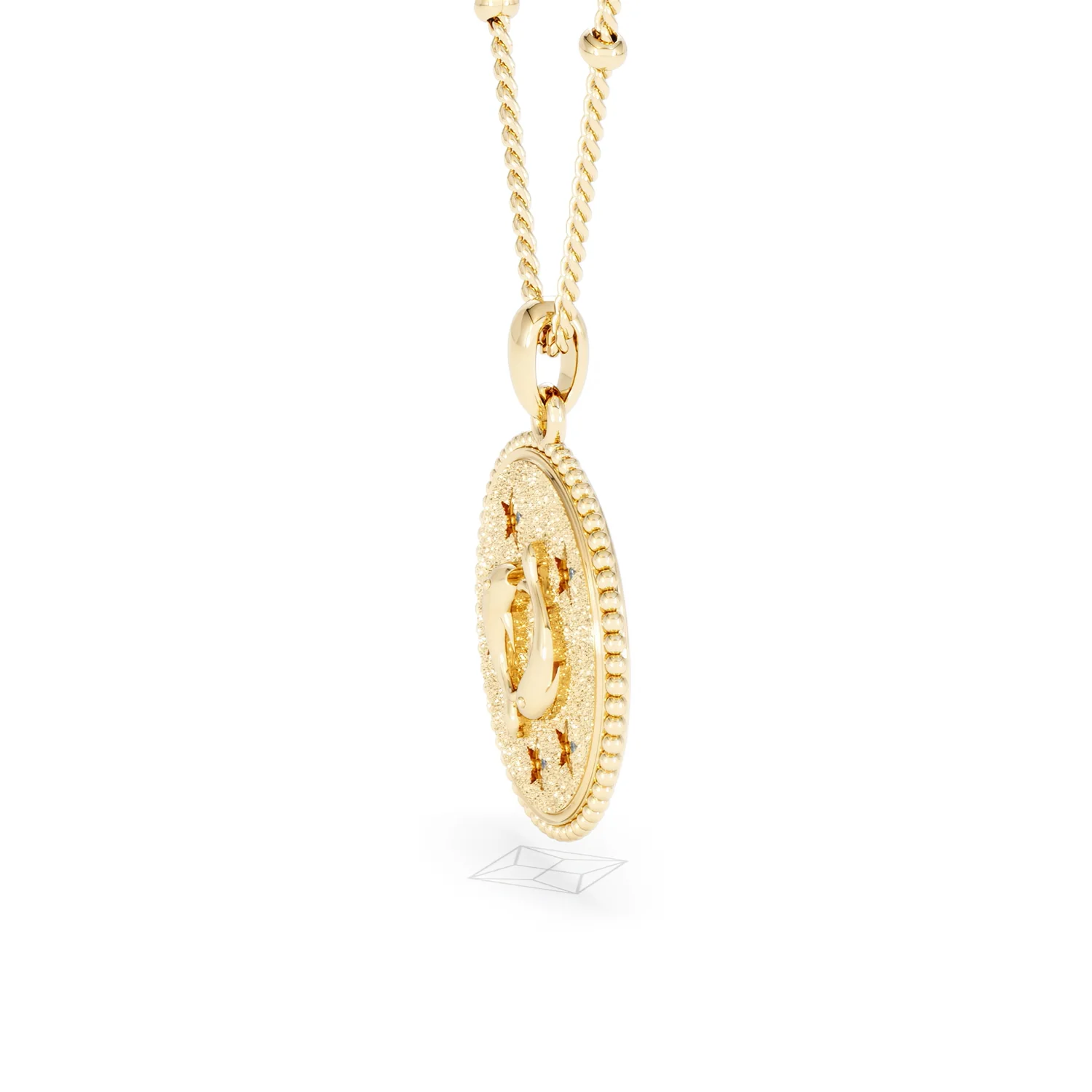 Zodiac Pisces Necklace Medallion Lab Grown 0.02ct in 18K Gold Vermeil - Image 74