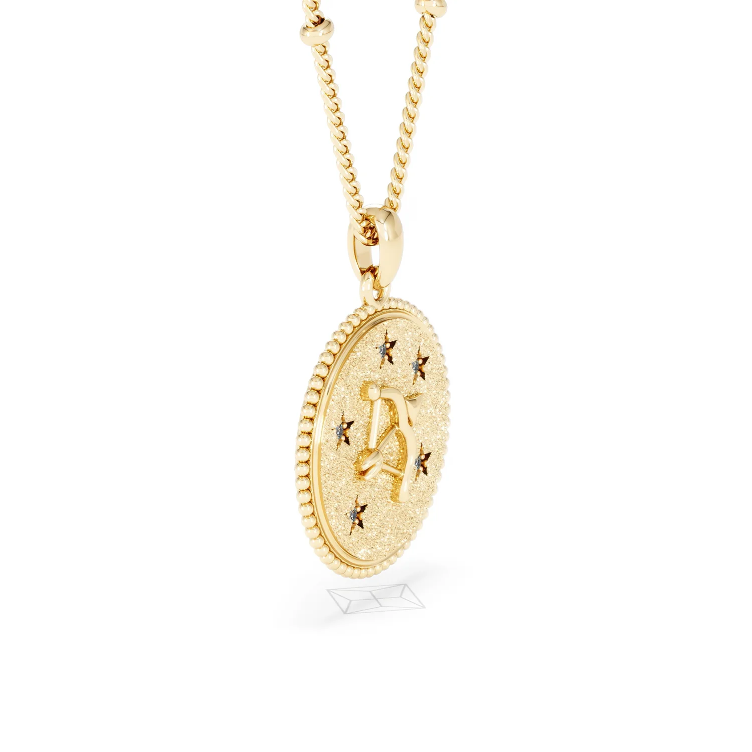 Zodiac Sagittarius Necklace Medallion Lab Grown 0.02ct in 18K Gold Vermeil - Image 22