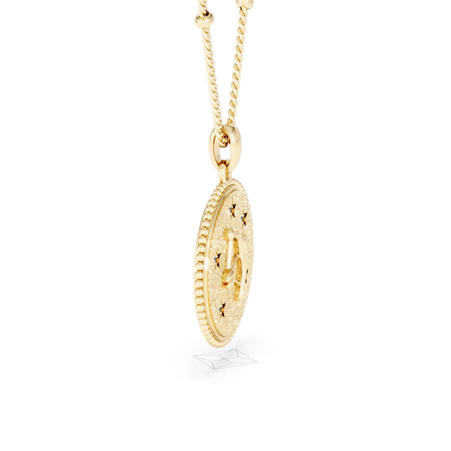 Zodiac Sagittarius Necklace Medallion Lab Grown 0.02ct in 18K Gold Vermeil - Image 25