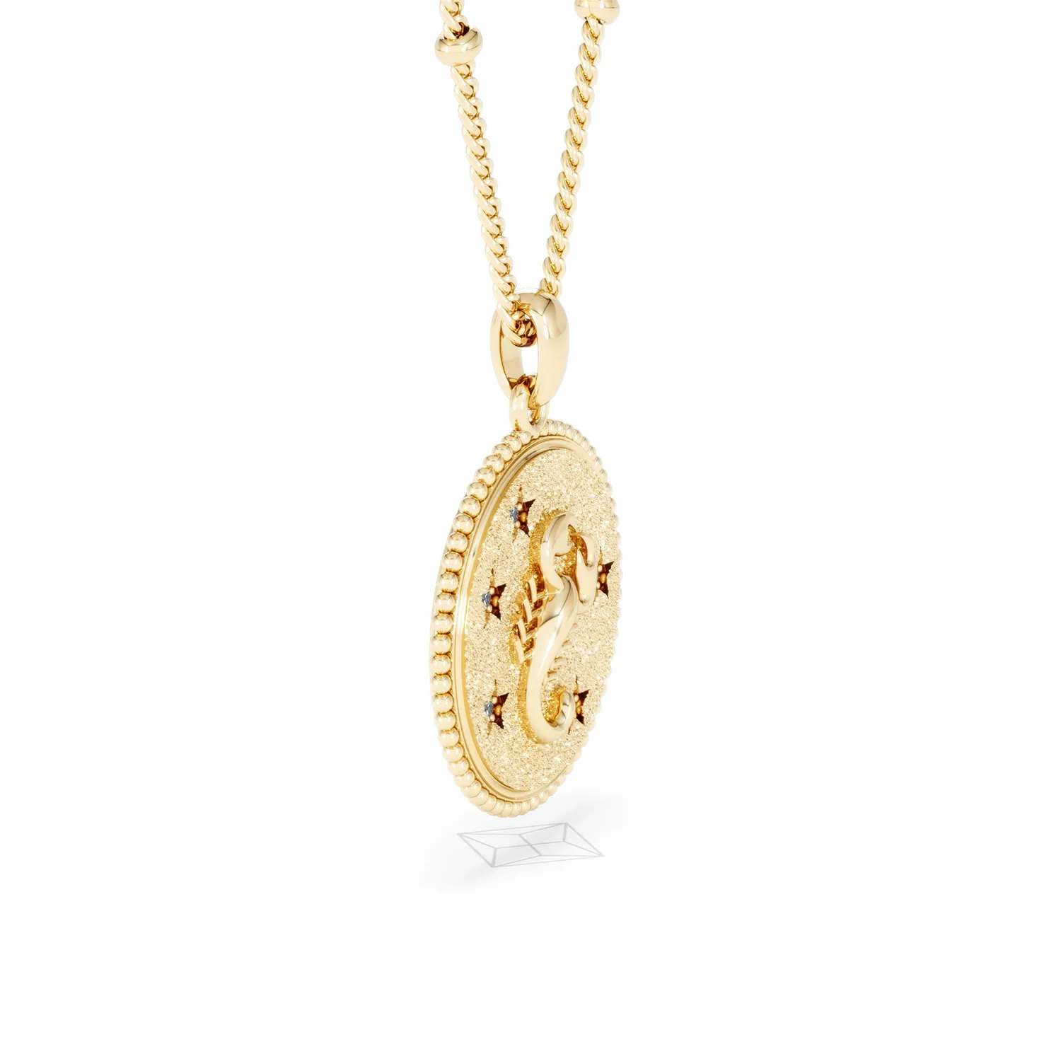 Zodiac Scorpio Necklace Medallion Lab Grown 0.02ct in 18K Gold Vermeil - Image 24