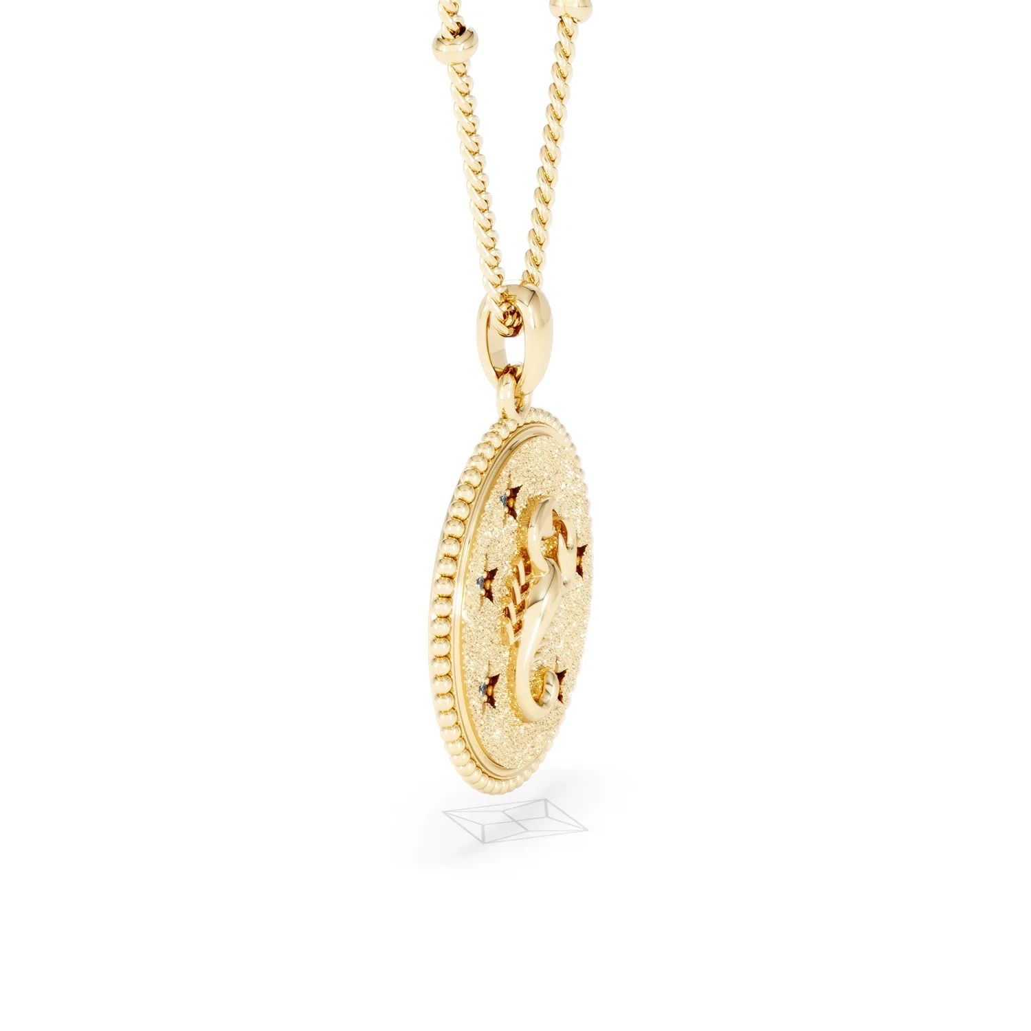 Zodiac Scorpio Necklace Medallion Lab Grown 0.02ct in 18K Gold Vermeil - Image 25