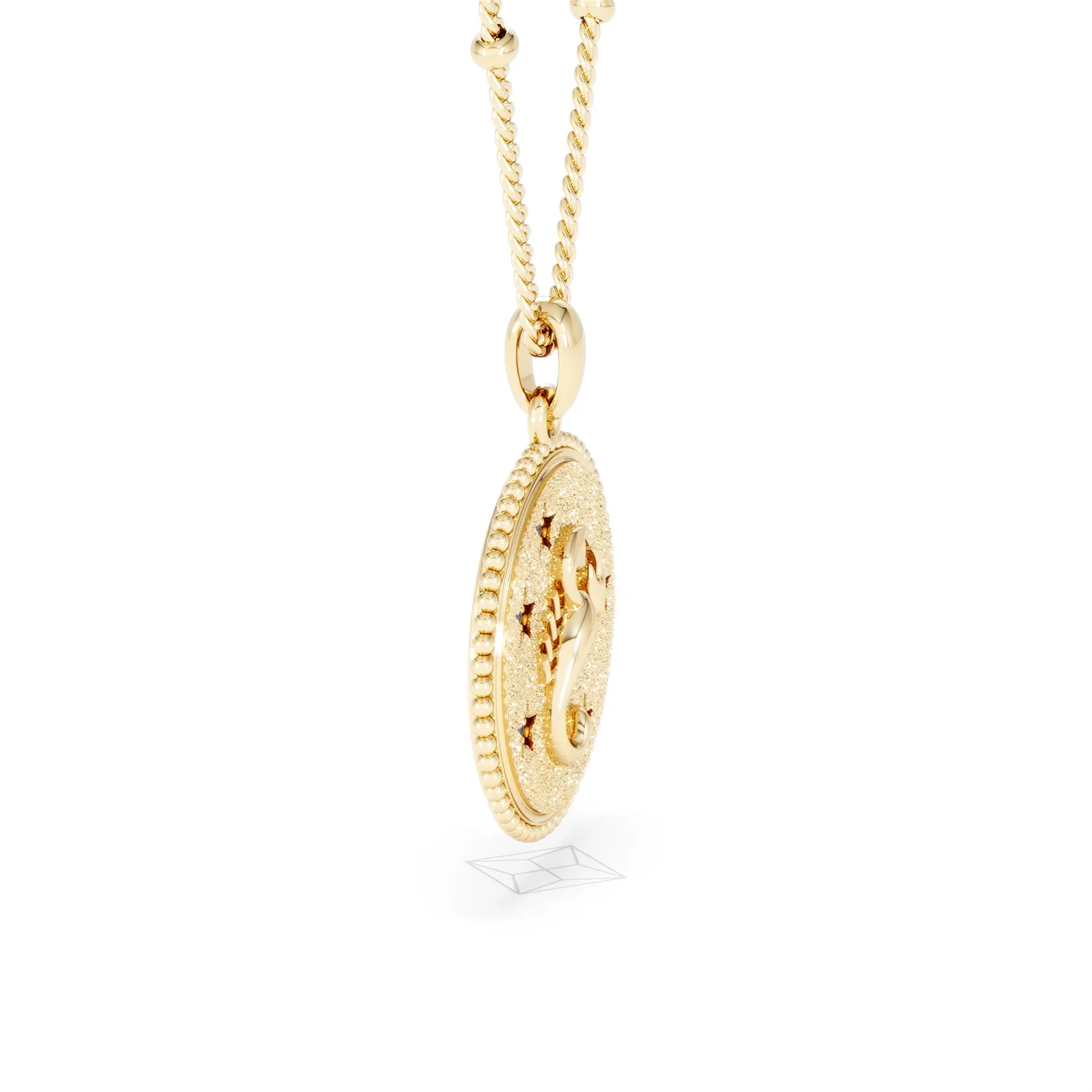 Zodiac Scorpio Necklace Medallion Lab Grown 0.02ct in 18K Gold Vermeil - Image 26