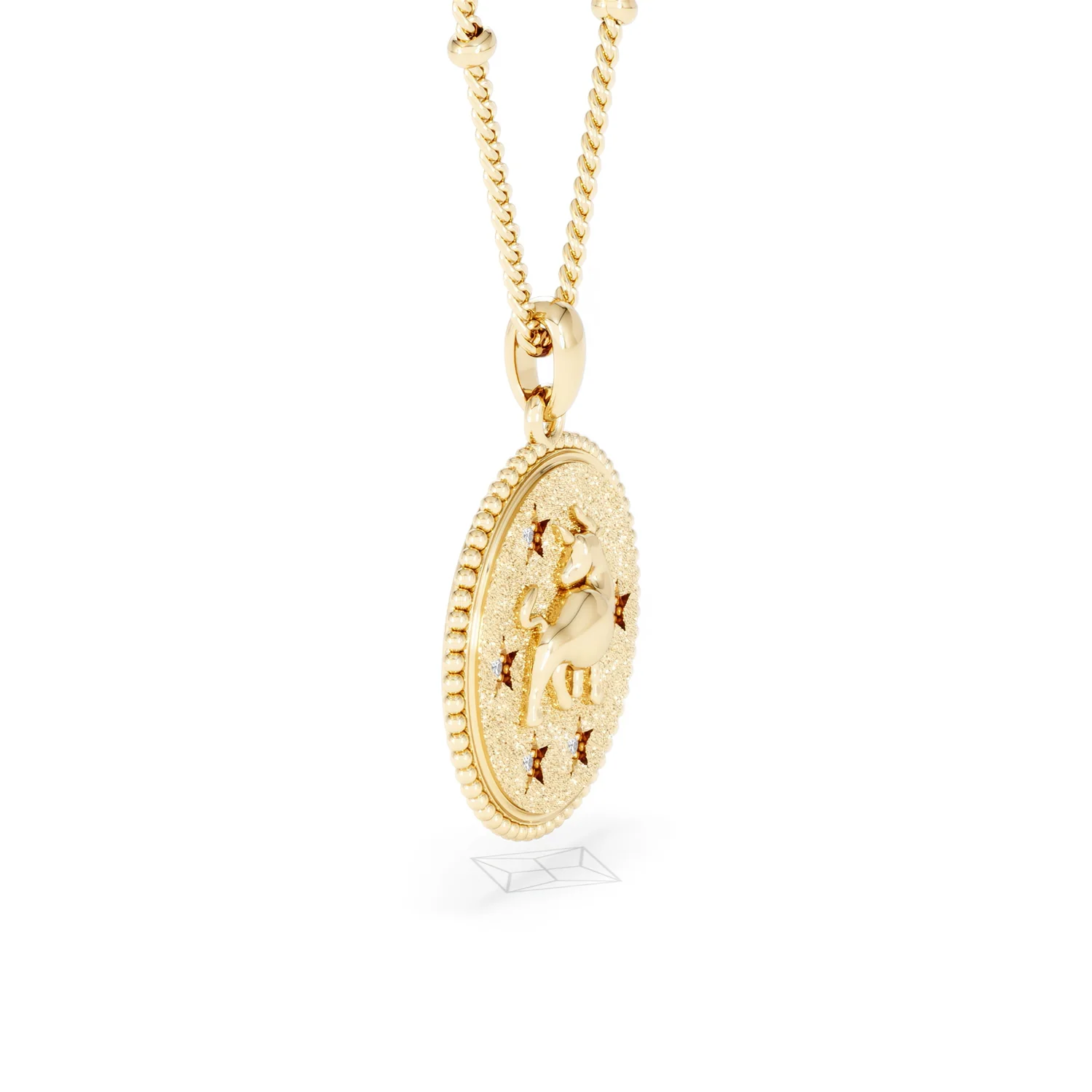 Zodiac Taurus Necklace Medallion Lab Grown 0.02ct in 18K Gold Vermeil - Image 23