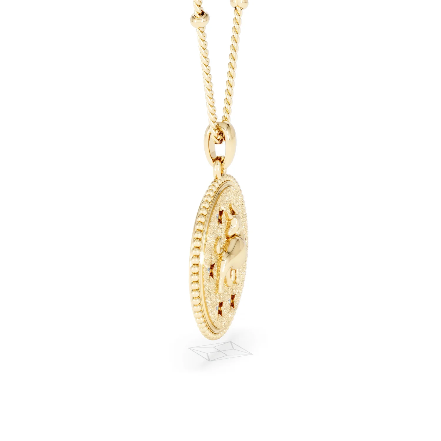 Zodiac Taurus Necklace Medallion Lab Grown 0.02ct in 18K Gold Vermeil - Image 25