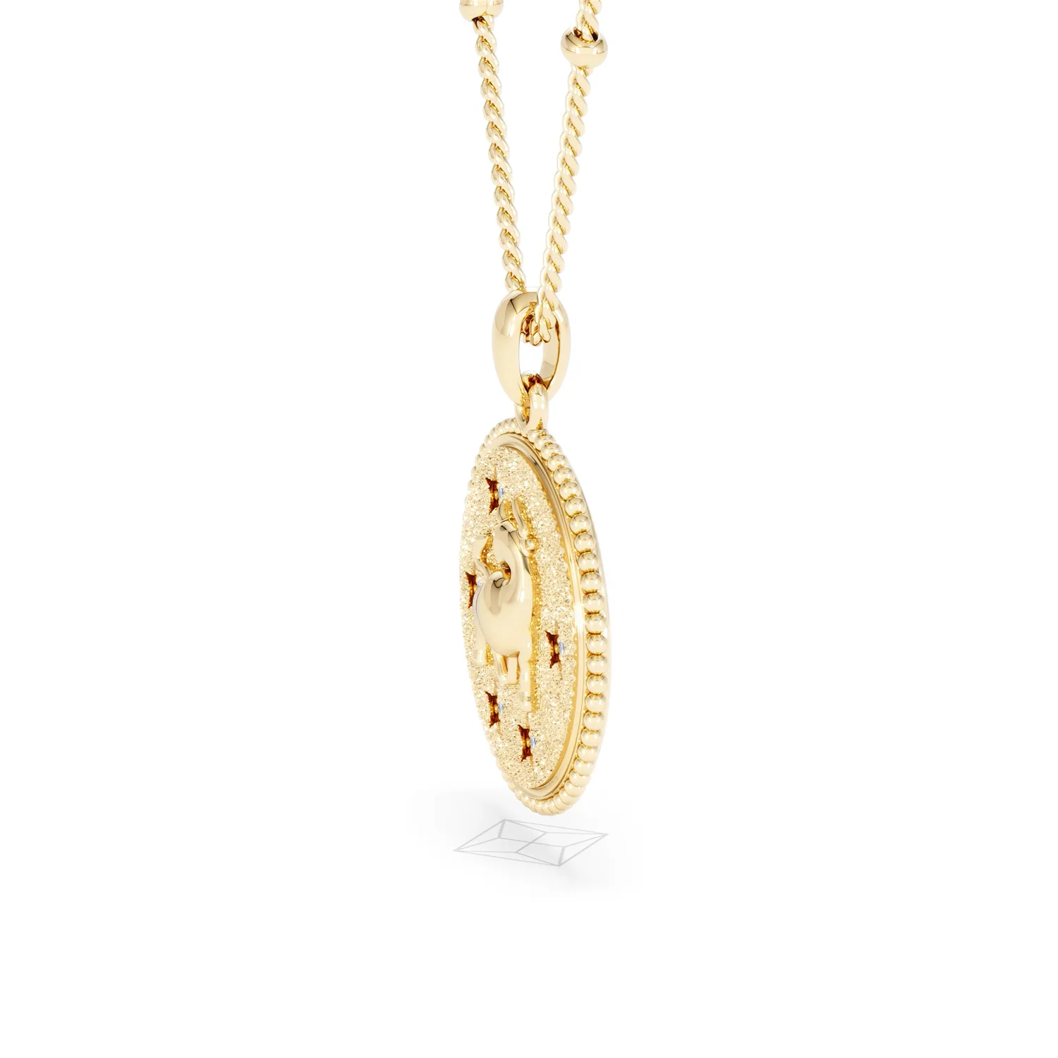 Zodiac Taurus Necklace Medallion Lab Grown 0.02ct in 18K Gold Vermeil - Image 73