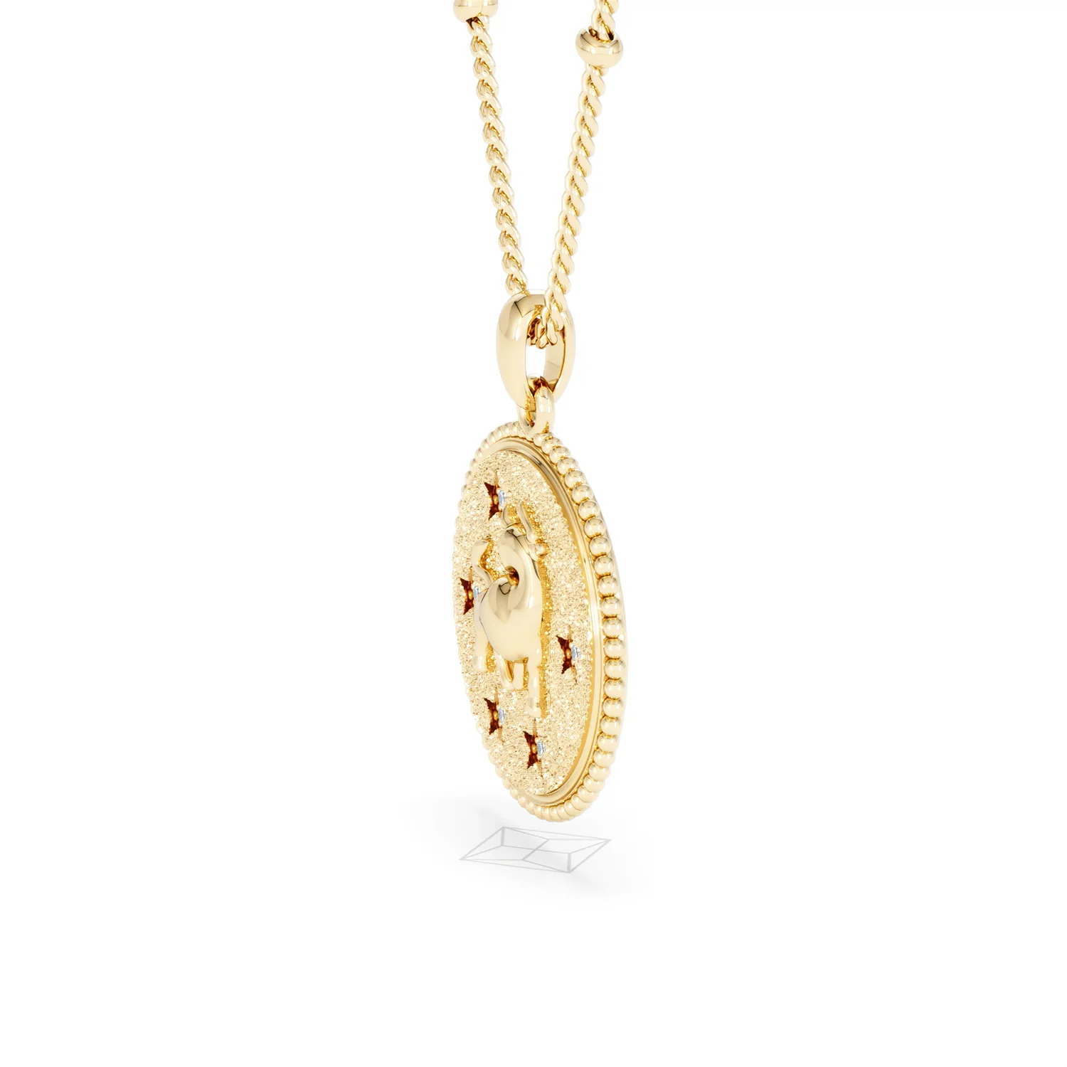 Zodiac Taurus Necklace Medallion Lab Grown 0.02ct in 18K Gold Vermeil - Image 74