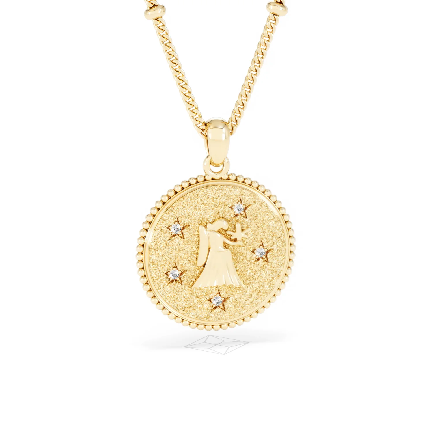 Zodiac Virgo Necklace Medallion Lab Grown 0.02ct in 18K Gold Vermeil - Image 12