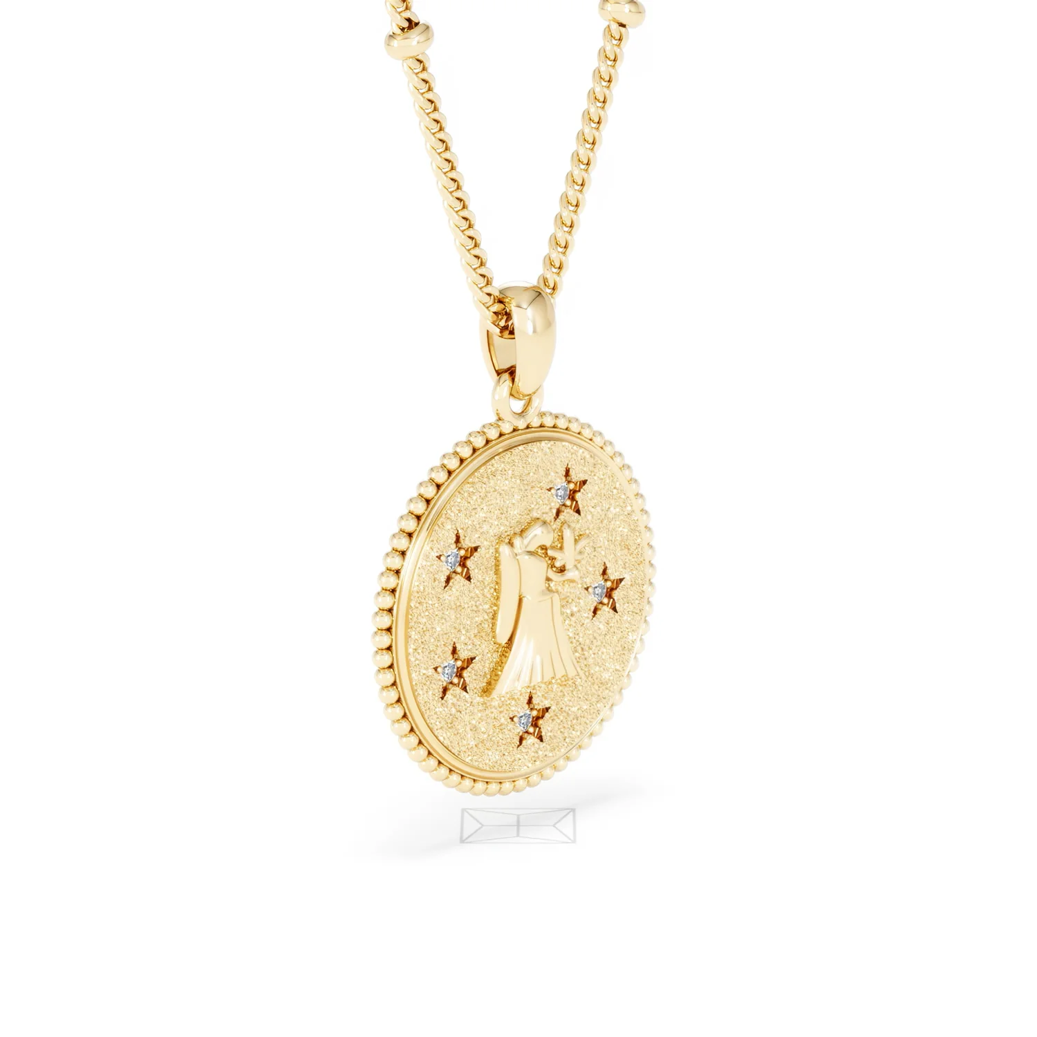 Zodiac Virgo Necklace Medallion Lab Grown 0.02ct in 18K Gold Vermeil - Image 19