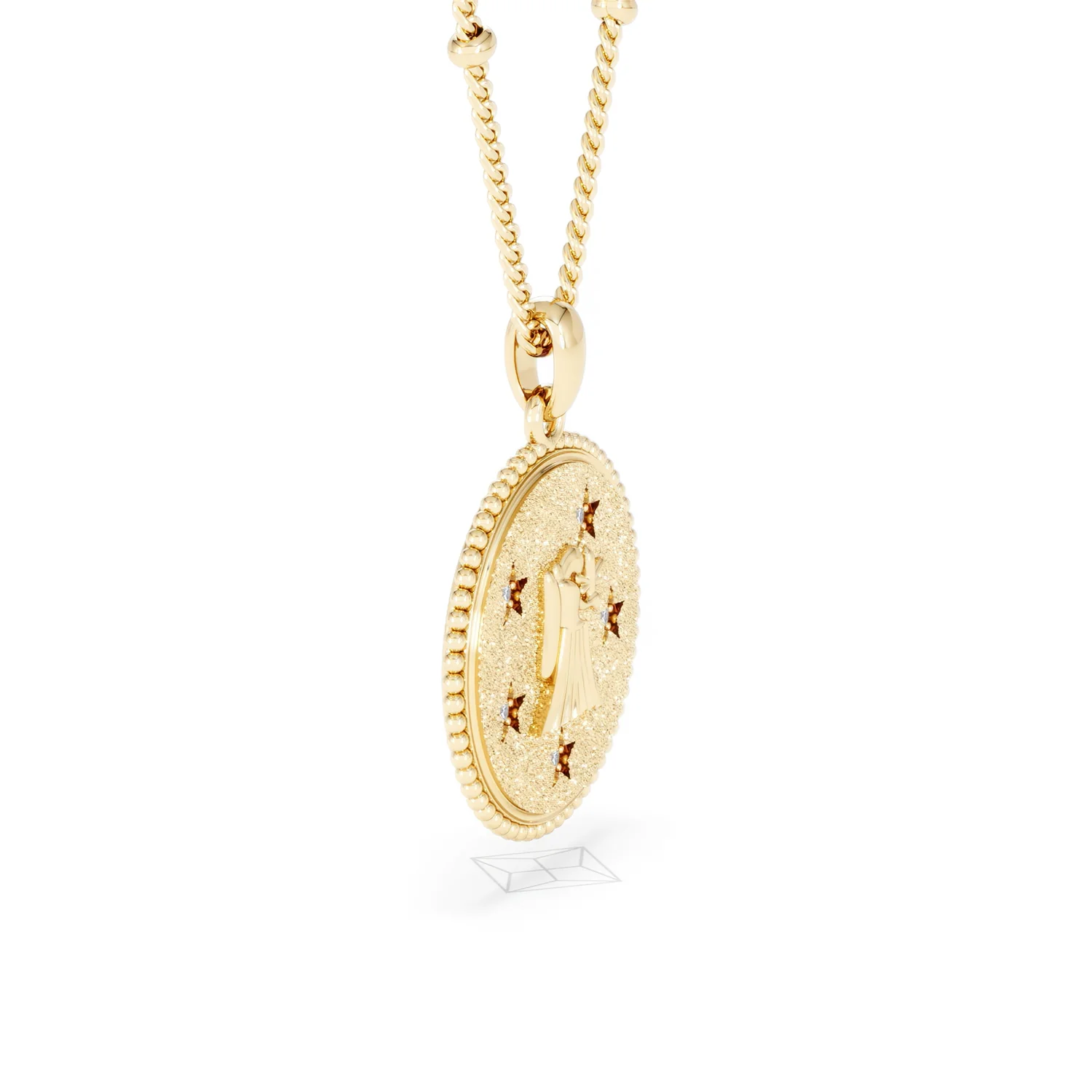 Zodiac Virgo Necklace Medallion Lab Grown 0.02ct in 18K Gold Vermeil - Image 23