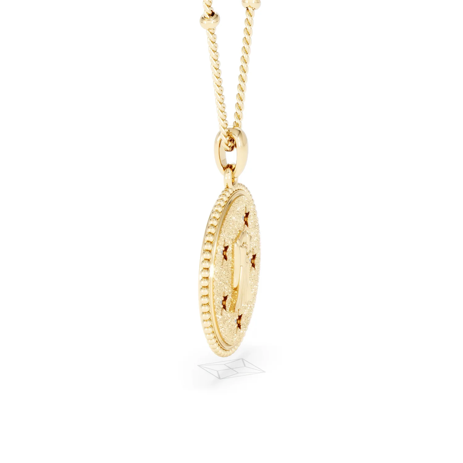 Zodiac Virgo Necklace Medallion Lab Grown 0.02ct in 18K Gold Vermeil - Image 25