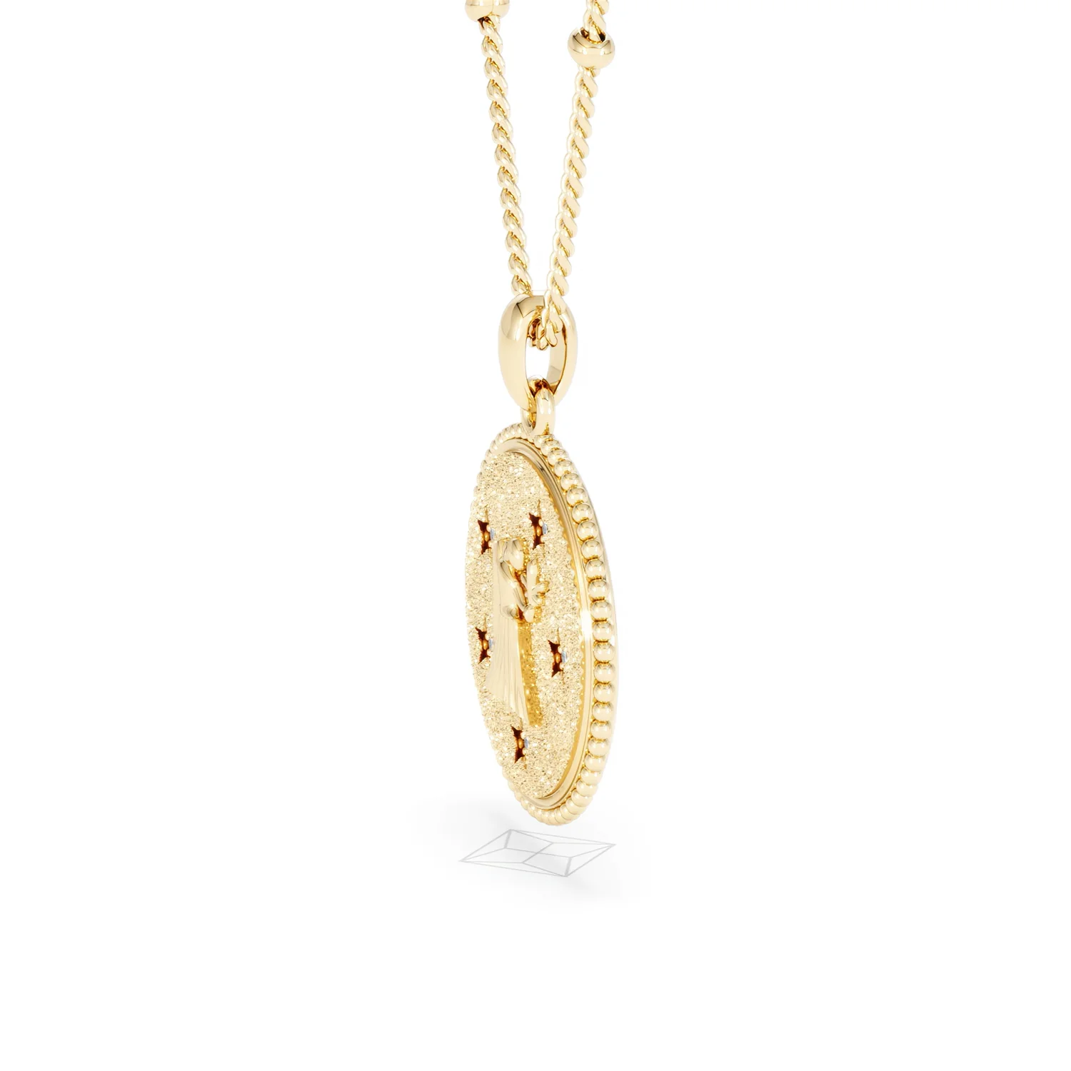 Zodiac Virgo Necklace Medallion Lab Grown 0.02ct in 18K Gold Vermeil - Image 73