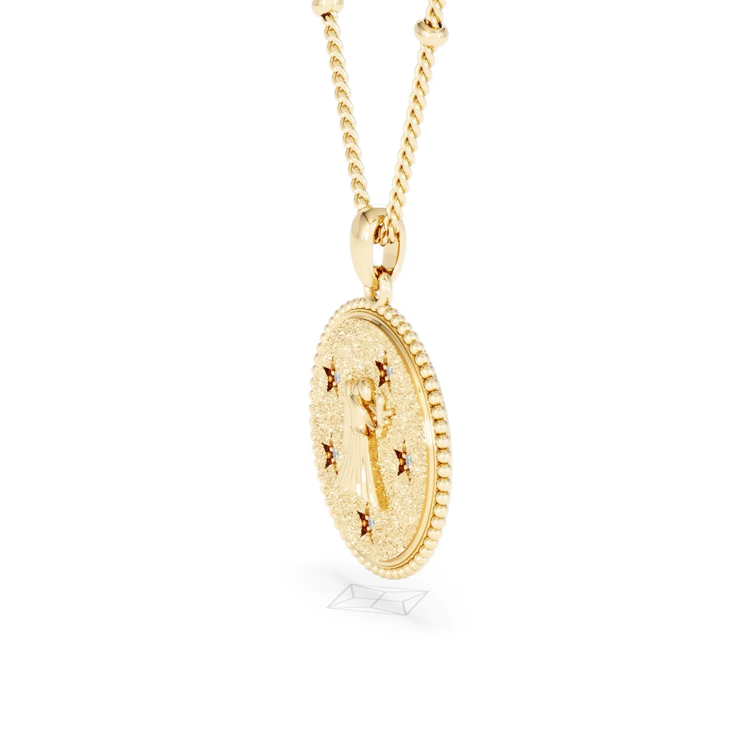 Zodiac Virgo Necklace Medallion Lab Grown 0.02ct in 18K Gold Vermeil - Image 75