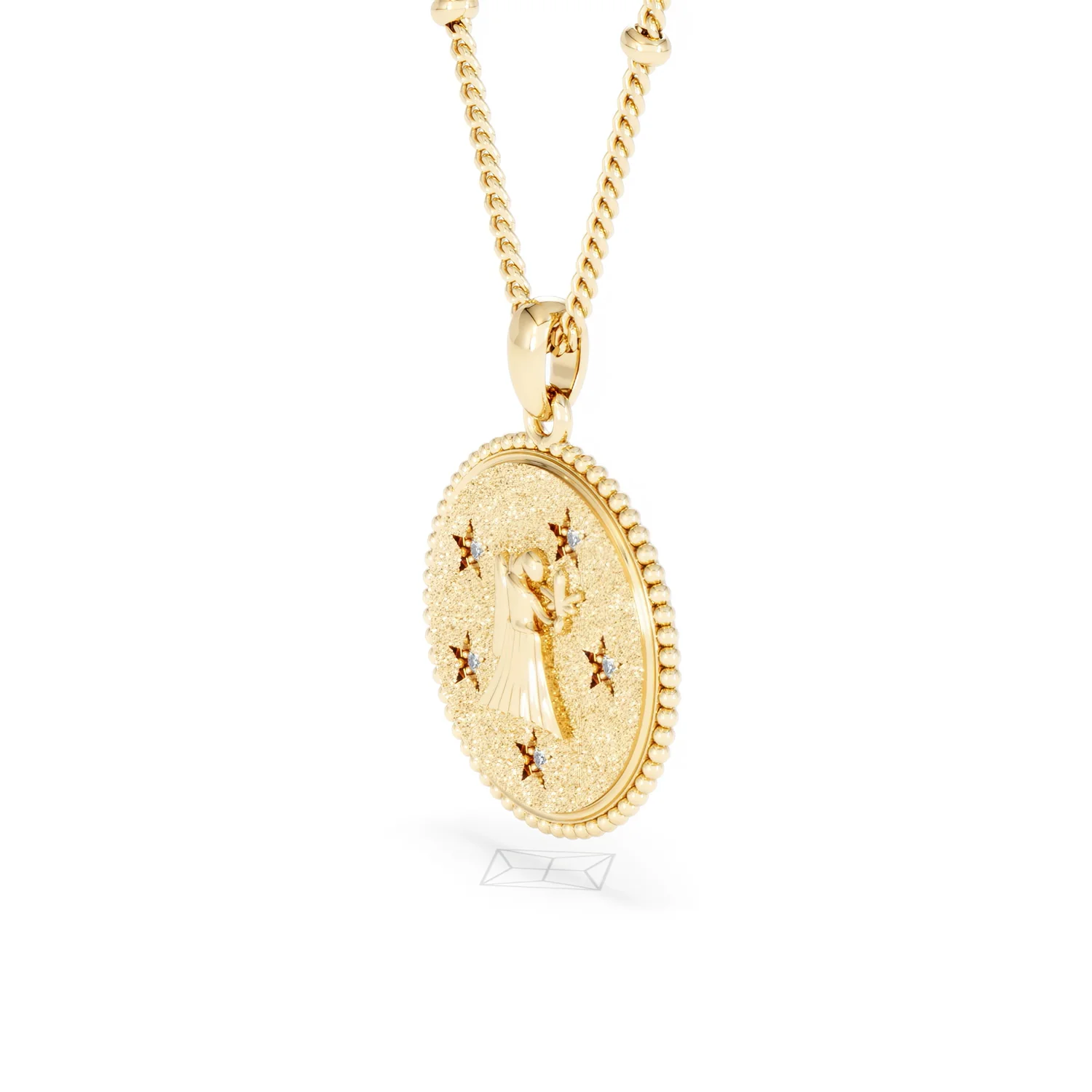 Zodiac Virgo Necklace Medallion Lab Grown 0.02ct in 18K Gold Vermeil - Image 77