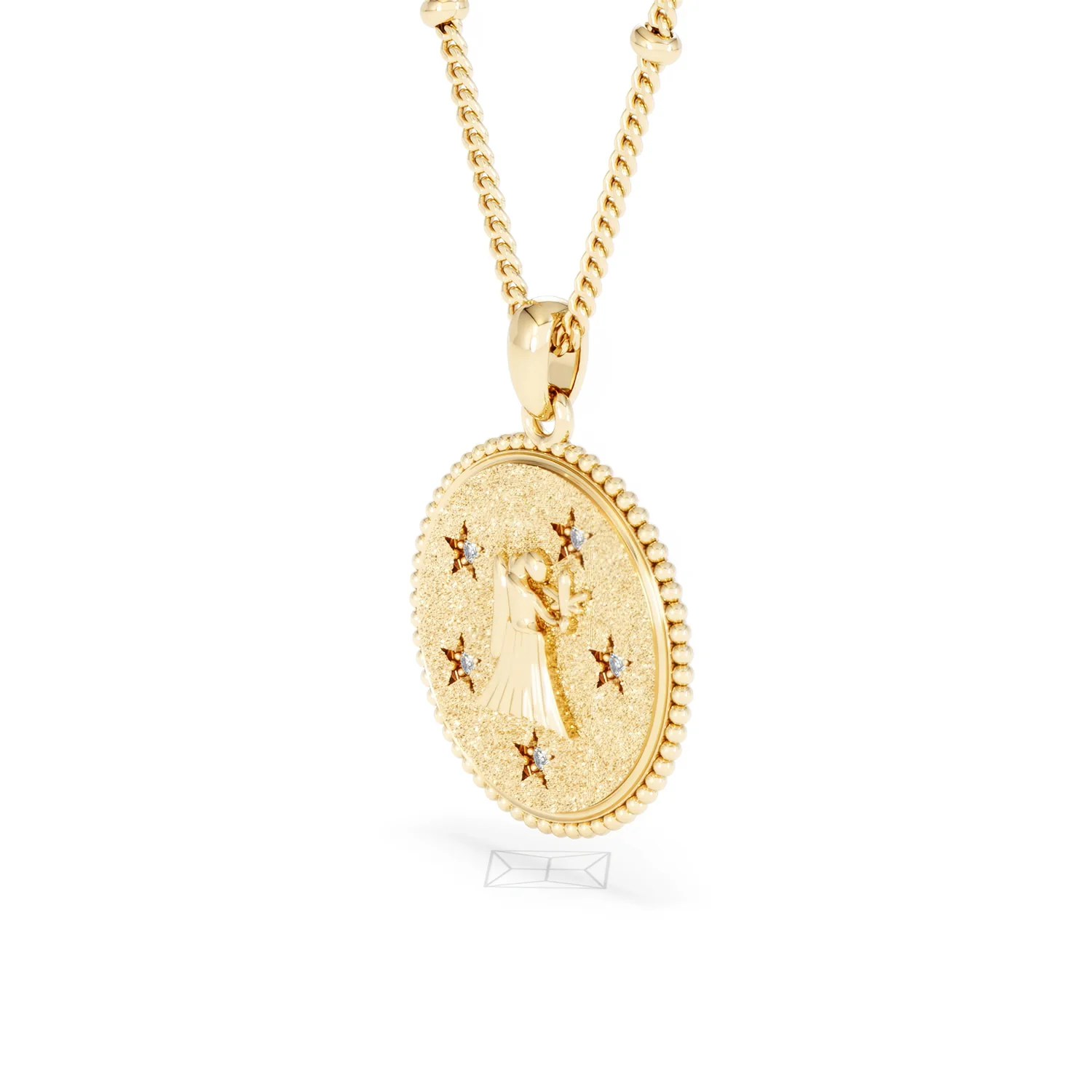 Zodiac Virgo Necklace Medallion Lab Grown 0.02ct in 18K Gold Vermeil - Image 78