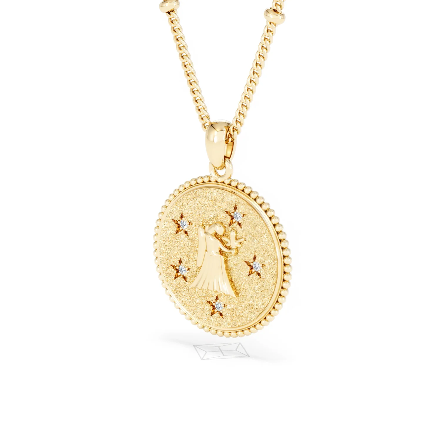 Zodiac Virgo Necklace Medallion Lab Grown 0.02ct in 18K Gold Vermeil - Image 81