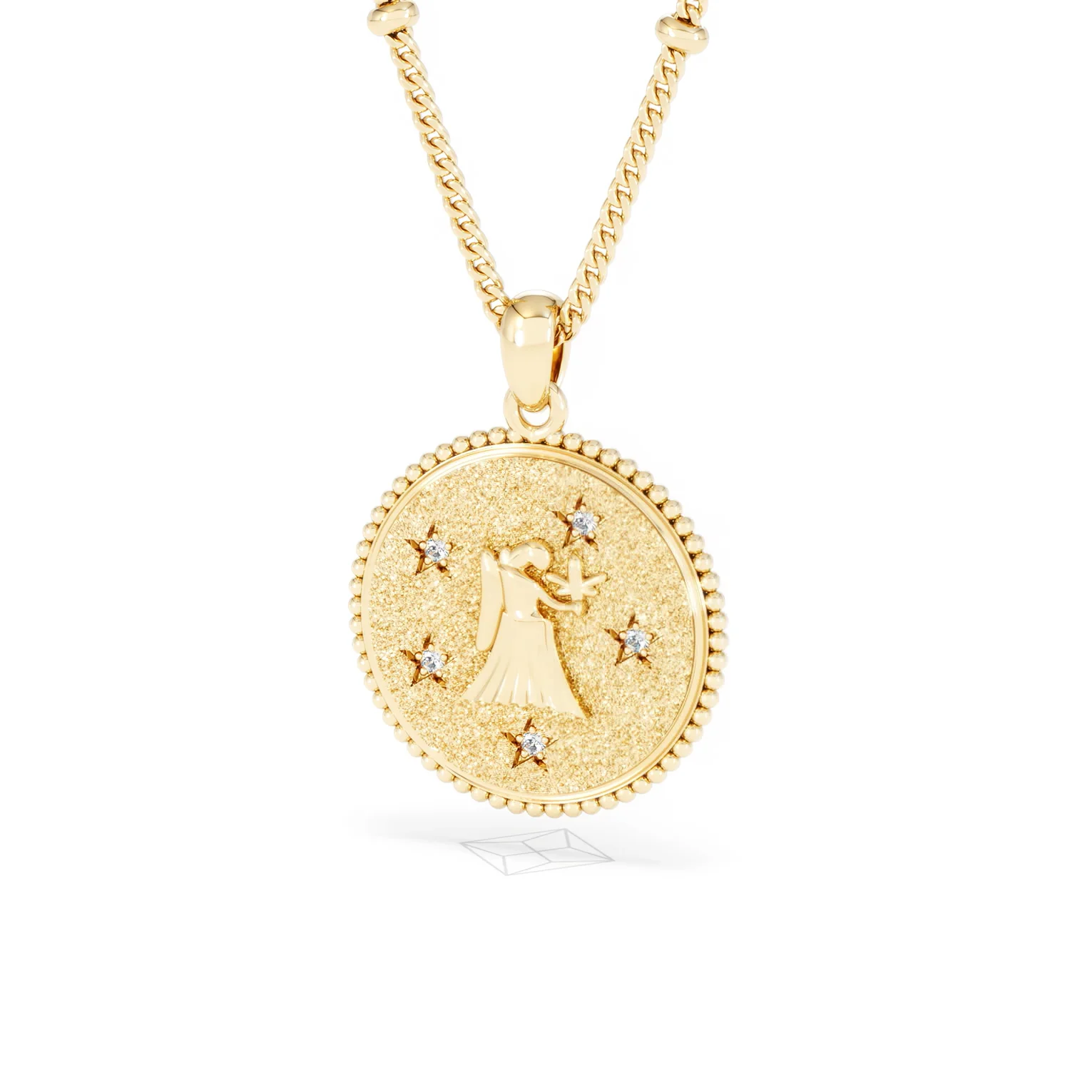 Zodiac Virgo Necklace Medallion Lab Grown 0.02ct in 18K Gold Vermeil - Image 84