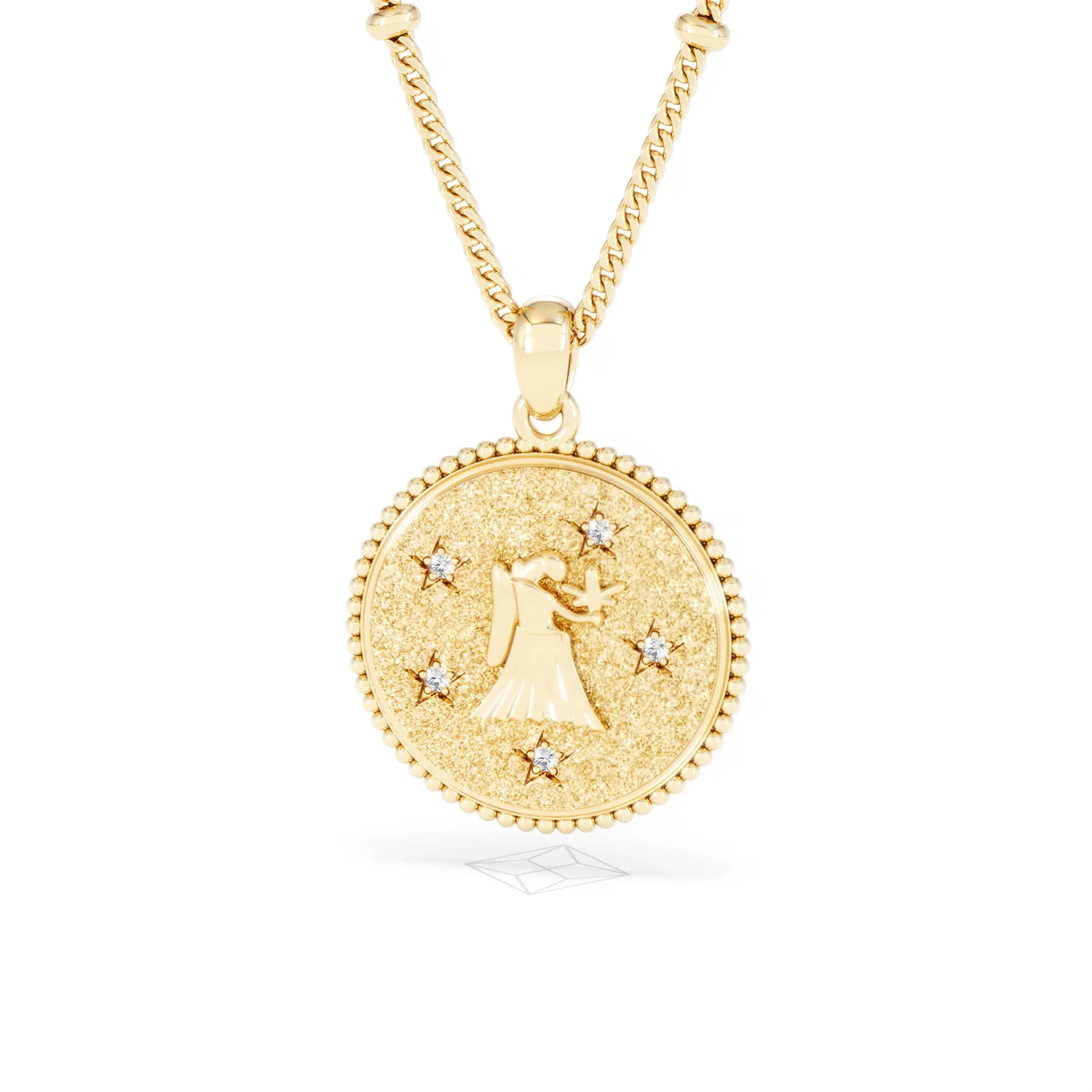 Zodiac Virgo Necklace Medallion Lab Grown 0.02ct in 18K Gold Vermeil - Image 86