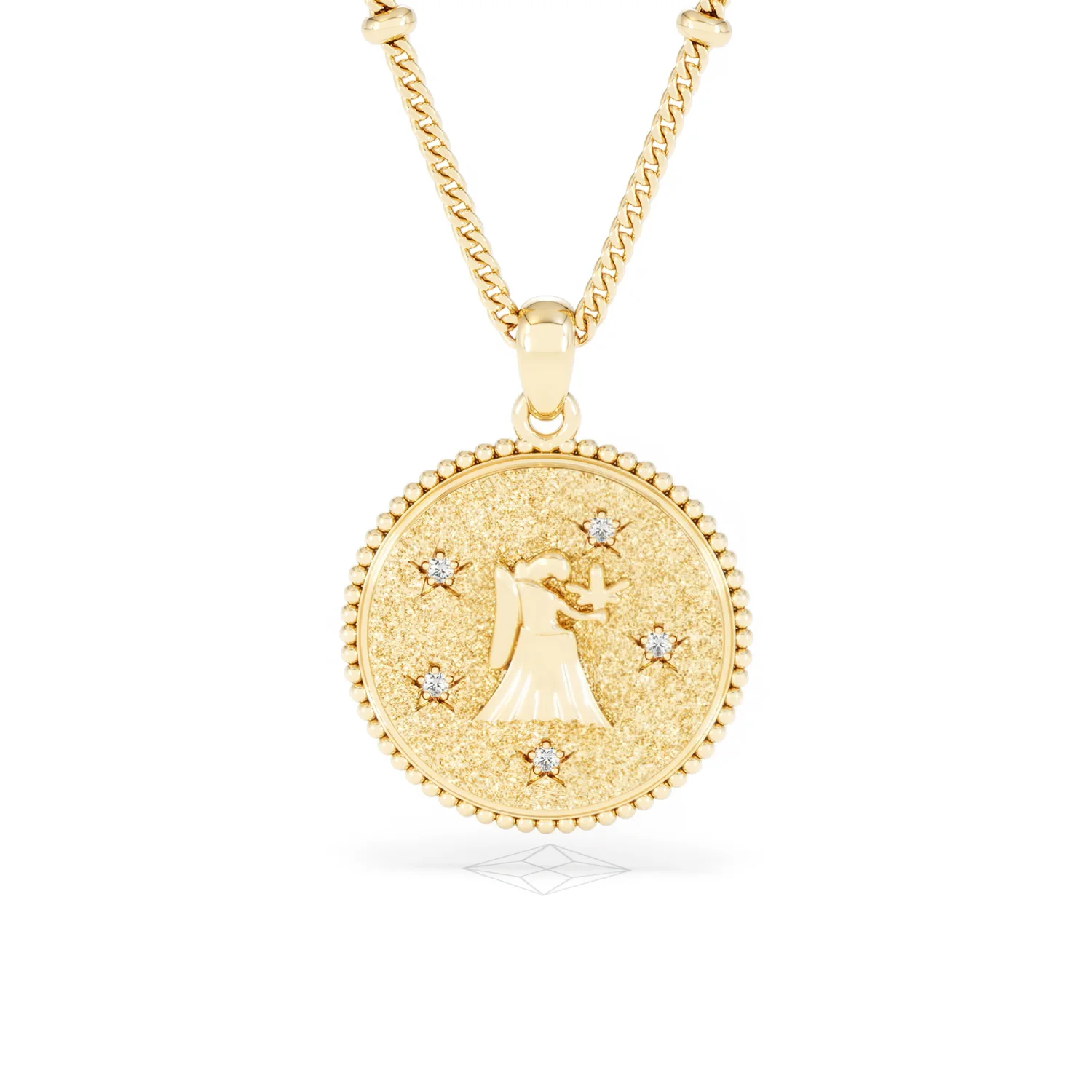 Zodiac Virgo Necklace Medallion Lab Grown 0.02ct in 18K Gold Vermeil - Image 88